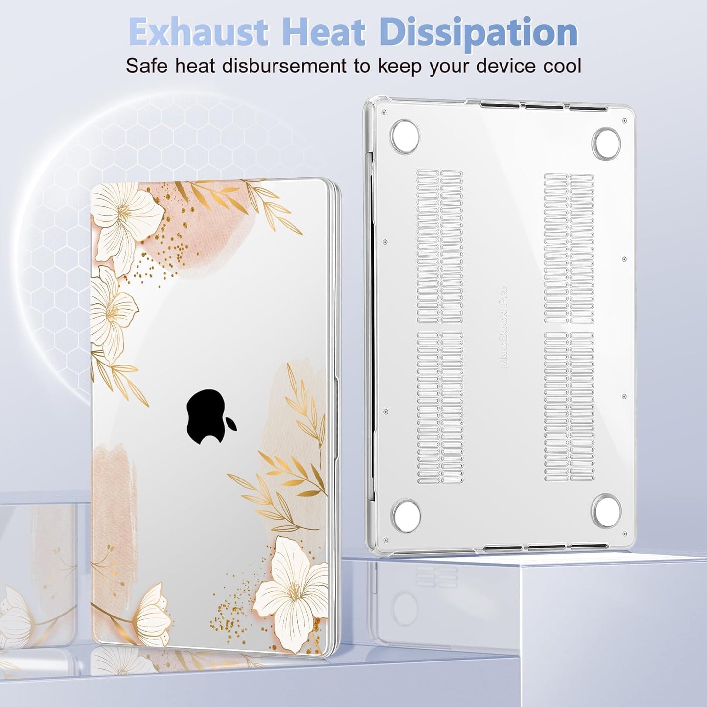 for MacBook Pro 16 inch Case 2021 2022 2023 2024 Release A3186 A3403 M4 A2991 M3 A2780 M2 A2485 M1 Pro/Max, Hard Shell Case with Screen Protector & Keyboard Cover, Floral P295