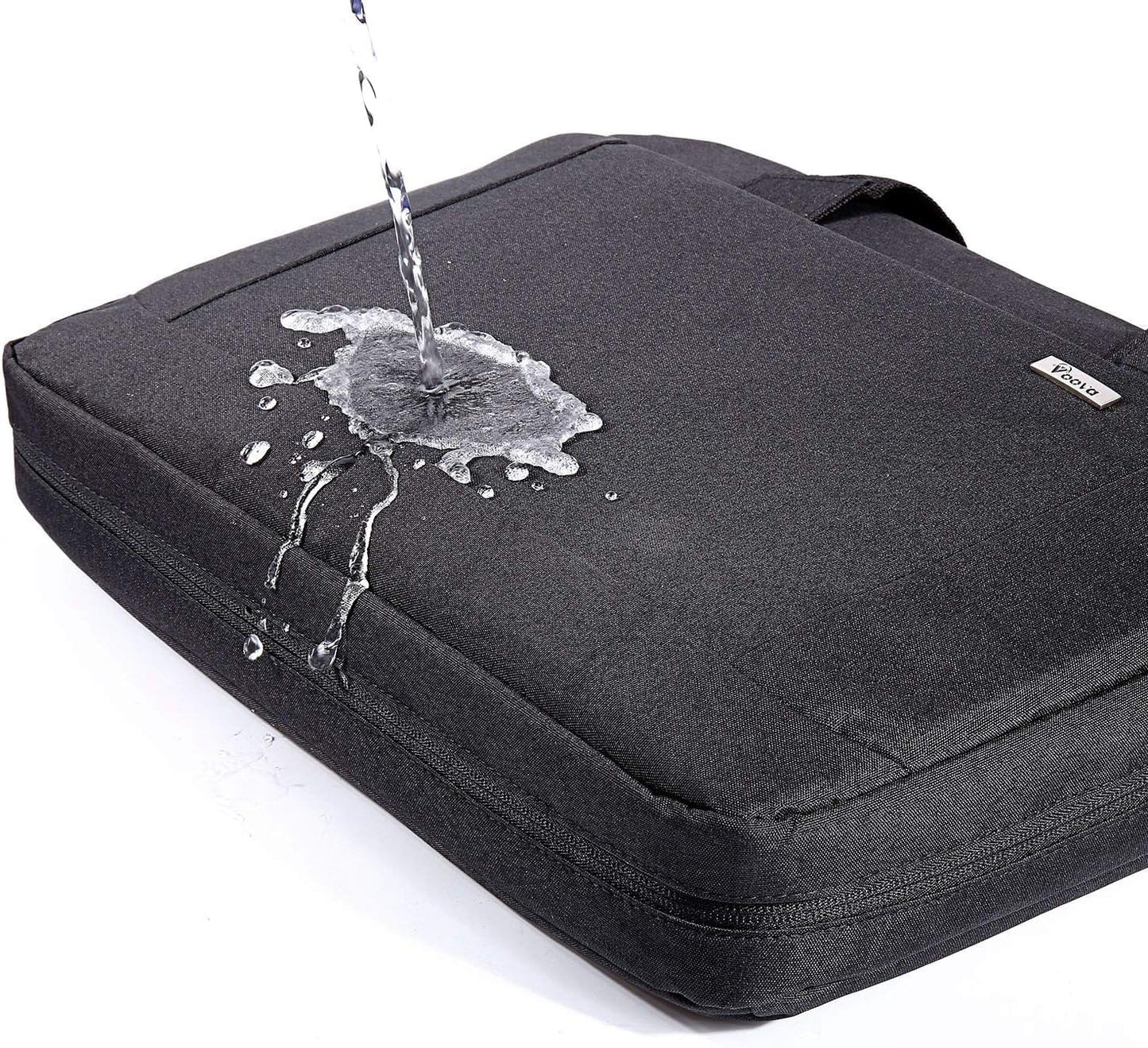 Voova Laptop Bag Case 15 15.6 16 Inch, Computer Sleeve Messenger Bag with Shoulder Strap Expandable Waterproof Business Briefcase for Men Women to Work Travel School, Fit 14-16 Inch Laptop, Black