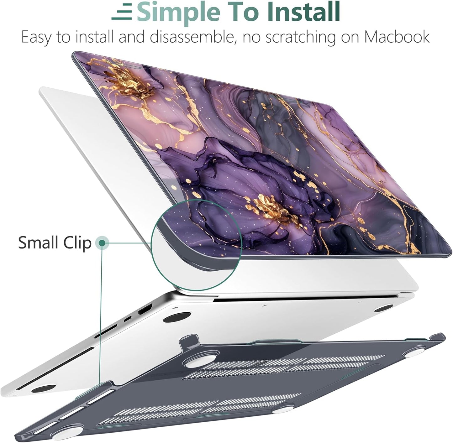 DONGKE for M4 MacBook Pro 16 Inch Case 2024 2023 2021 A3403 A3186 M3 A2991 M2 A2780 M1 A2485 Pro/Max Chip, Plastic Hard Shell Case & Keyboard Cover for Mac Pro 16 with Touch ID, Marble & Flower