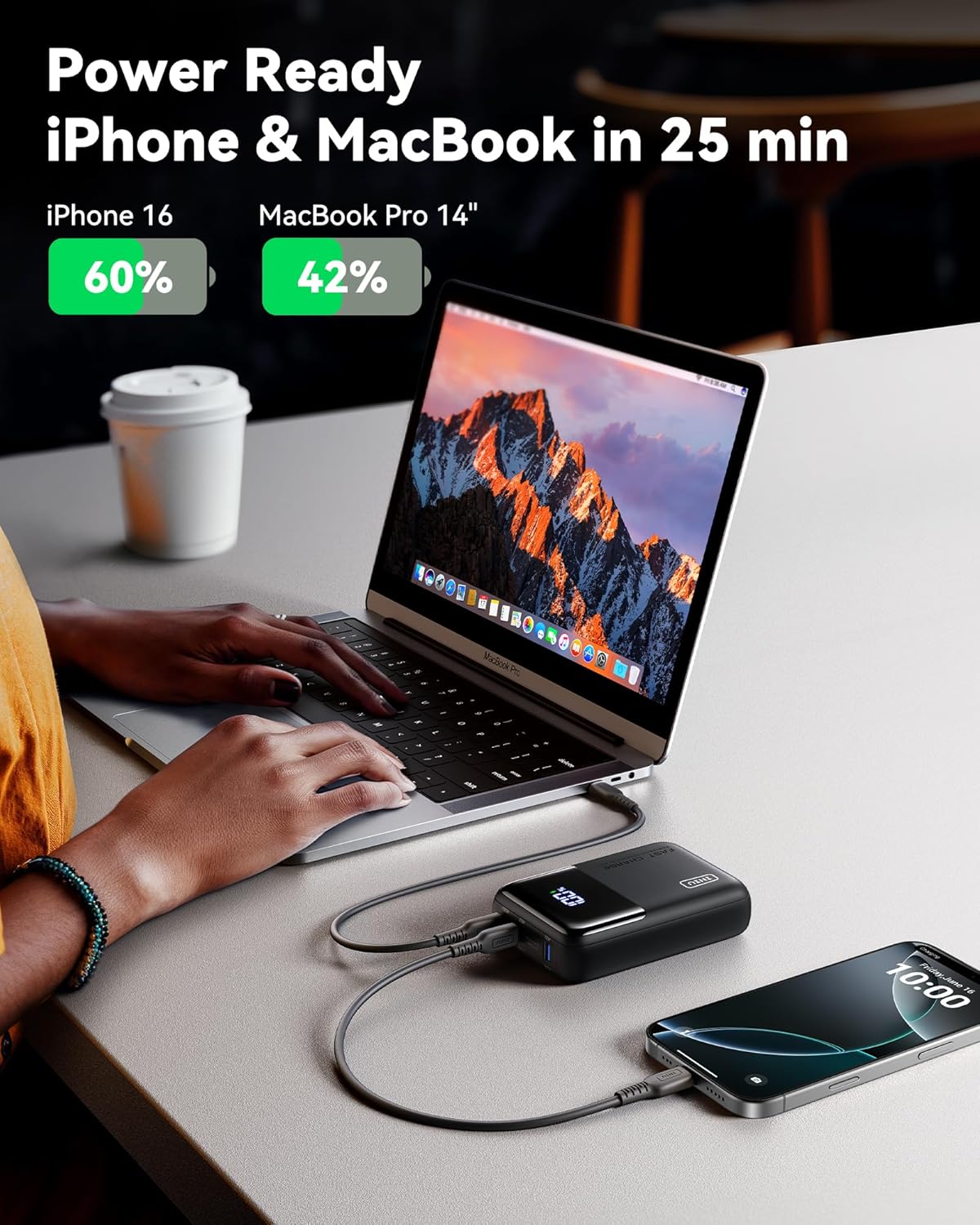 INIU Power Bank, 25000mAh 100W High Capacity Laptop & Phone Portable Charger, Fast Charging Flight Cruise Ship Family Essentials Traveling Powerbank for College Student Traveler Teen Boys Girls, White