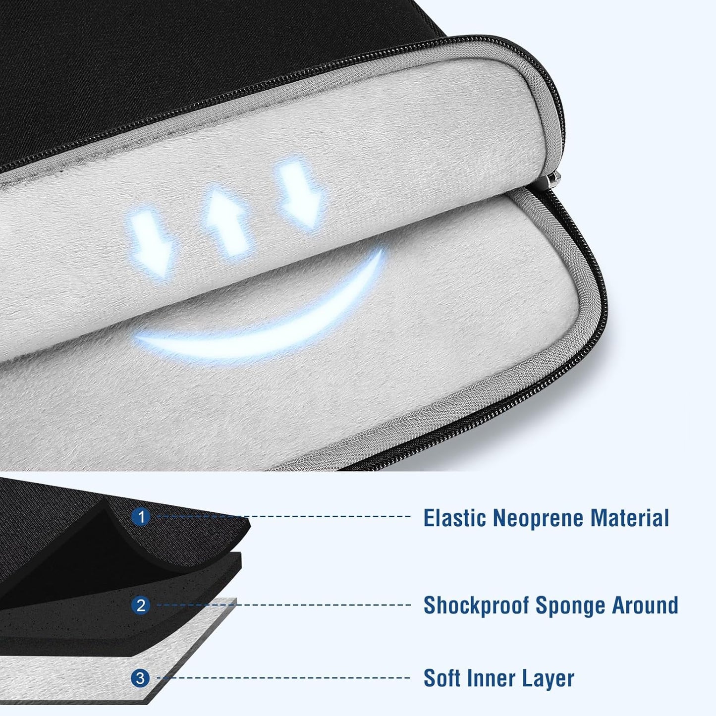 MOSISO Laptop Case 14 inch, 14 inch Laptop Sleeve Bag Compatible with HP Lenovo Dell ASUS Acer, HP Stream, Dell Latitude, Lenovo IdeaPad, Neoprene Computer Sleeve Bag with Small Case, Black