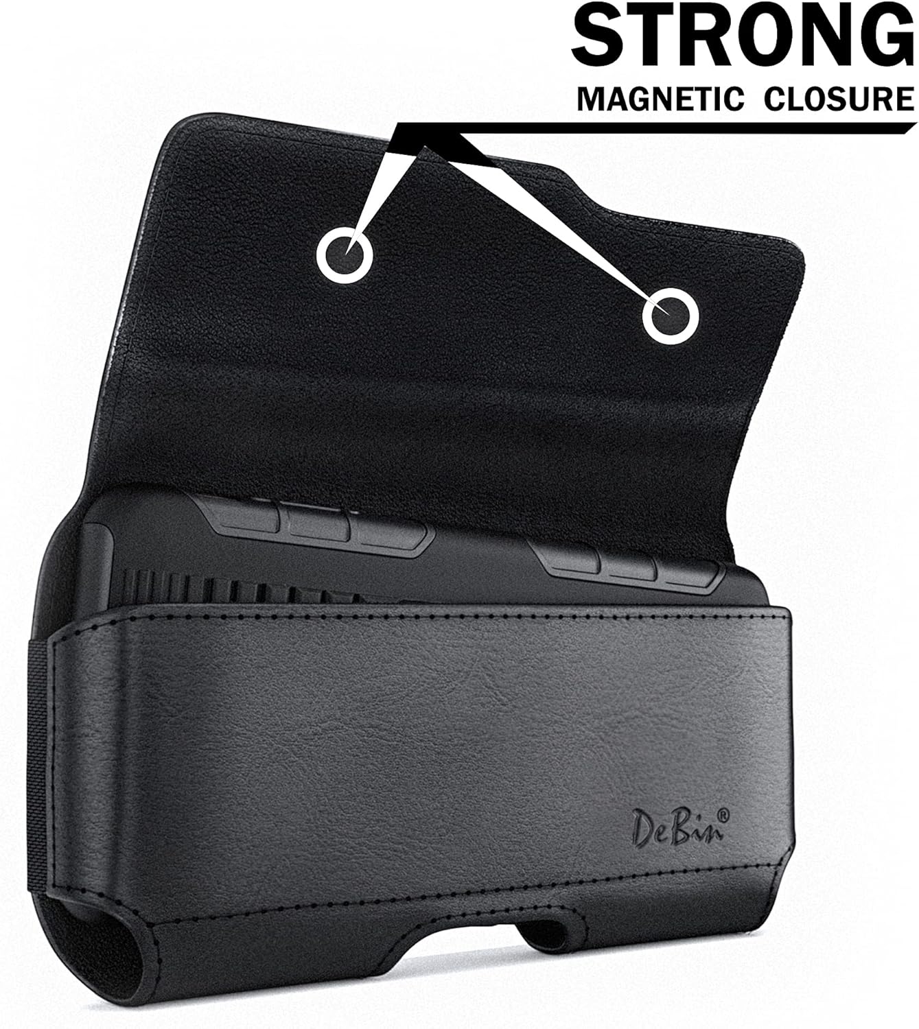 DeBin Case for Samsung Galaxy S25+ Plus, 5G S24+ S23+, S22+, S21+, S20+ S10+ S8+ S9+, S23 FE, S21 FE, A20, A30, Cell Phone Belt Holster Clip Carrying Pouch Holder Cover (Fits Otterbox Commuter) Black