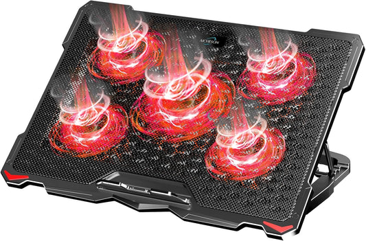 AICHESON Laptop Cooling Pad for 17.3" Notebook, Red 5 Fans
