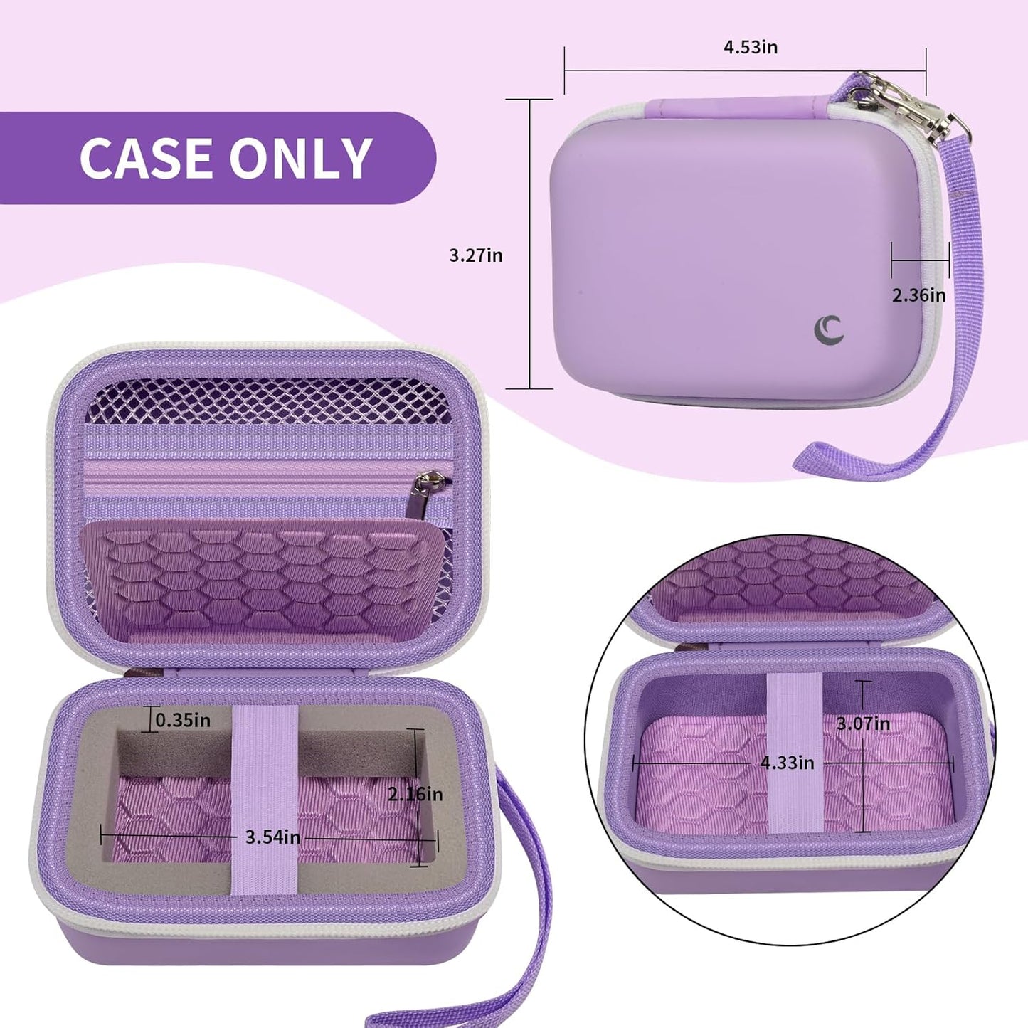 Carrying & Protective Case for Digital Camera, AbergBest 21 Mega Pixels 2.7" LCD Rechargeable HD/Kodak Pixpro/Canon PowerShot ELPH 180/190 / Sony DSCW800 / DSCW830 Cameras for Travel - Purple