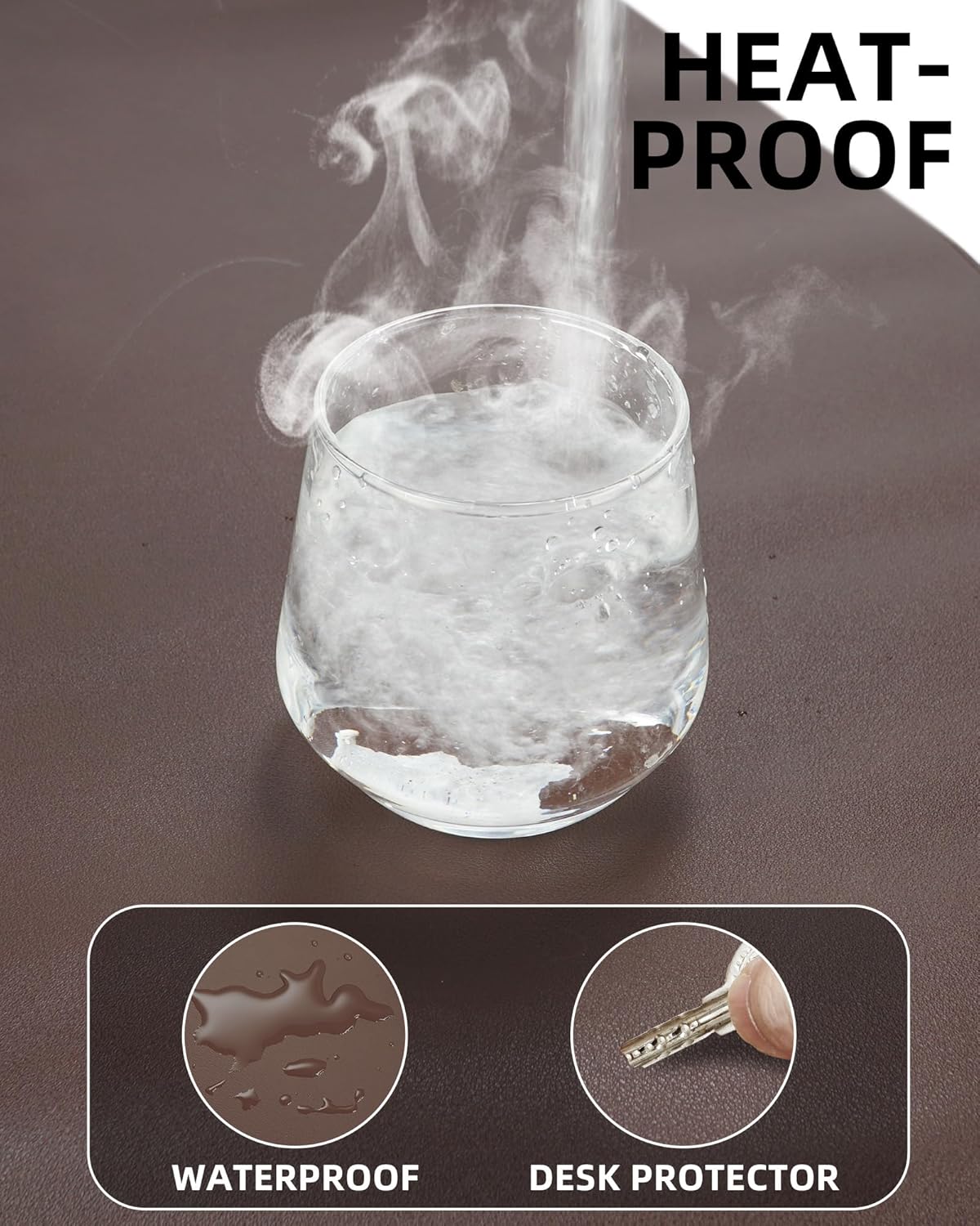 AFIING Large Desk Mat 55"x24" - Premium Non-Slip, Waterproof & Scratch-Resistant. Office Desk Protector Workspace Pad for Home/Office (Coffee)