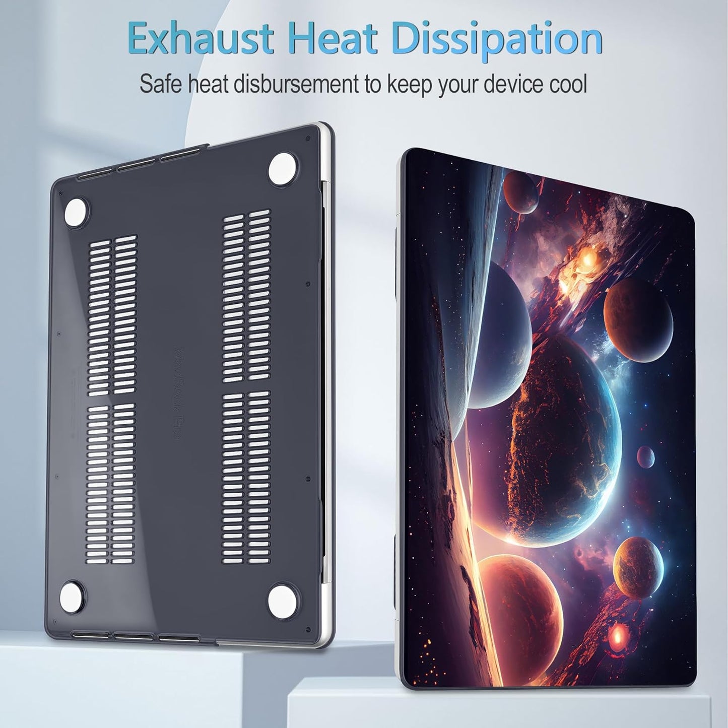 Mektron Case for MacBook Pro 16" M4 A3403 A3186 M3 A2991 M2 A2780 M1 A2485 (2021/2023/2024) Pro/Max with Touch ID, Hard Shell Plastic Laptop Cover Keyboard Cover Screen Protector, Planets