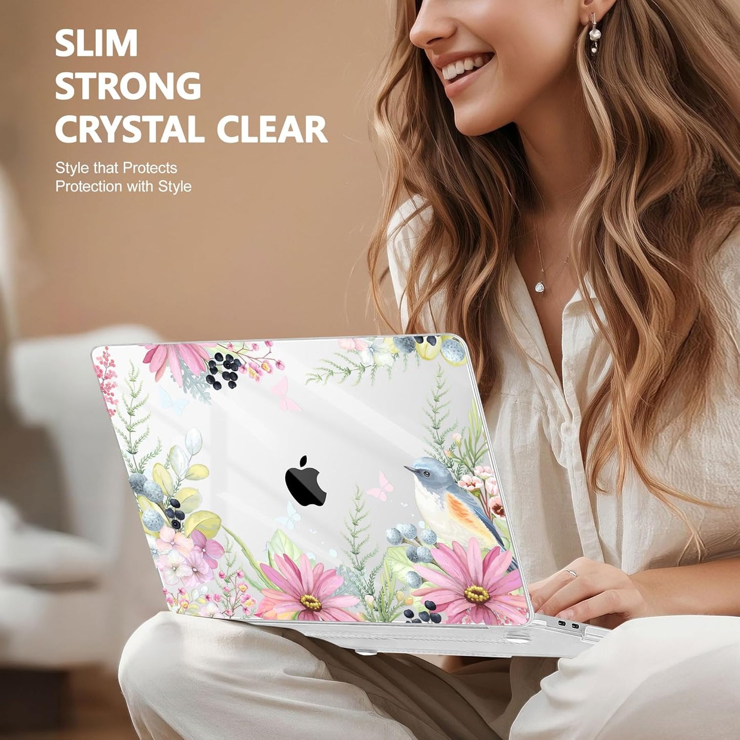 May Chen Compatible with MacBook Pro 13 inch Case 2022 2021 2020 Release Models A2338 M2 M1 A2251 A2289, Plastic Hard Shell Case + Keyboard Cover for Mac Pro 13" with Touch Bar, Blue Bird