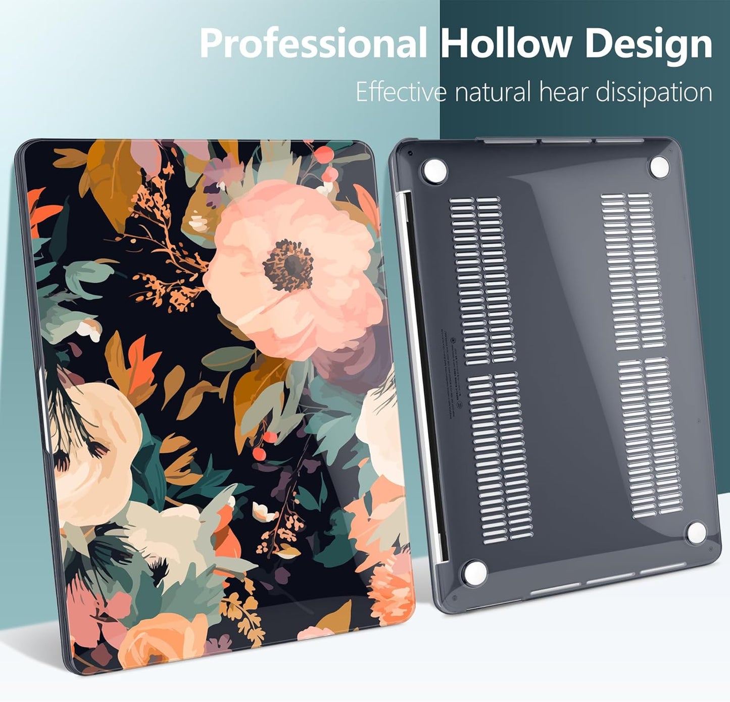 TWOLSKOO Compatible with MacBook Pro 13 inch Case 2023-2016 A2338 M2/M1 A2251 A2289 A2159 A1989 A1706, Plastic Hard Shell Cover & Keyboard Skin & Screen Protector, Bright Abstract Flowers