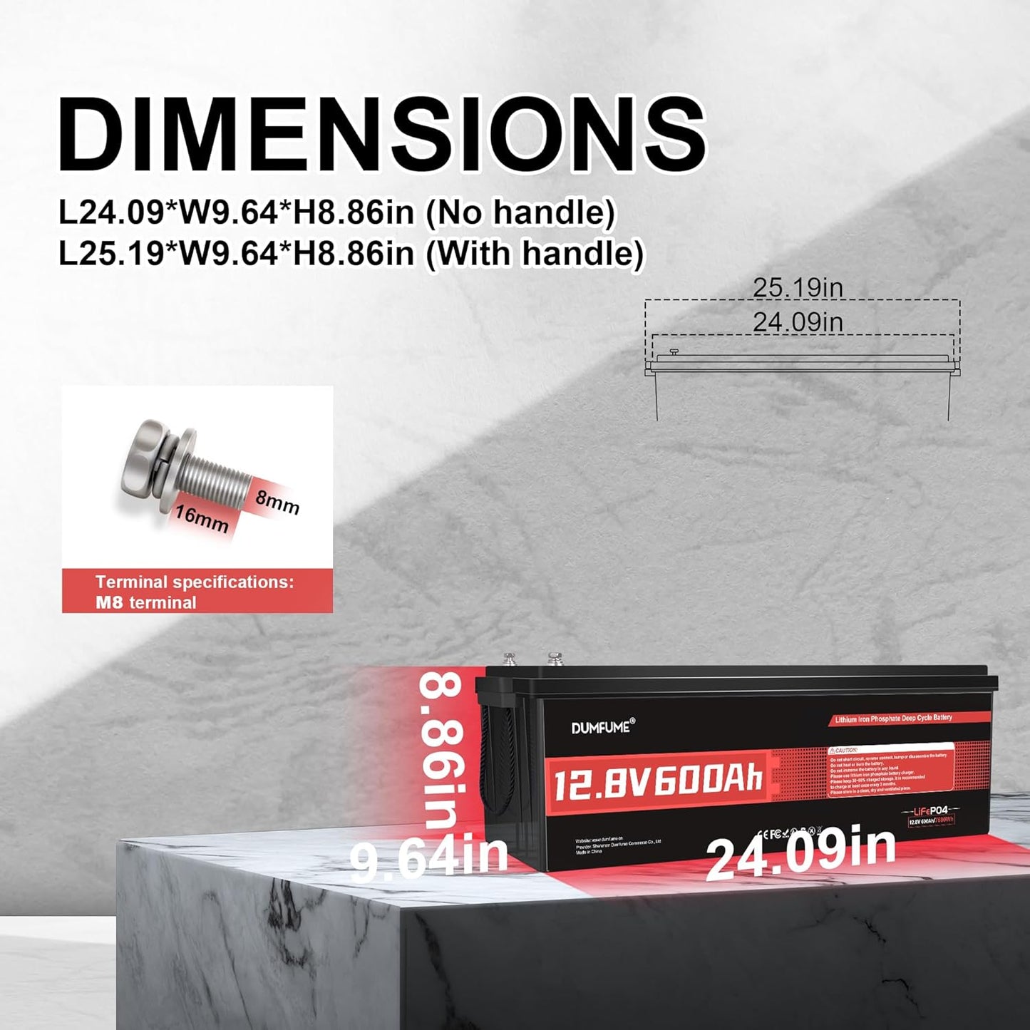12V 600Ah LiFePO4 Battery, Built-in 200A BMS, 7680Wh Energy 10000+ Deep Cycles Rechargeable 12 Volt Battery Perfect for RV, Solar System, Off Grid, Home Energy Storage