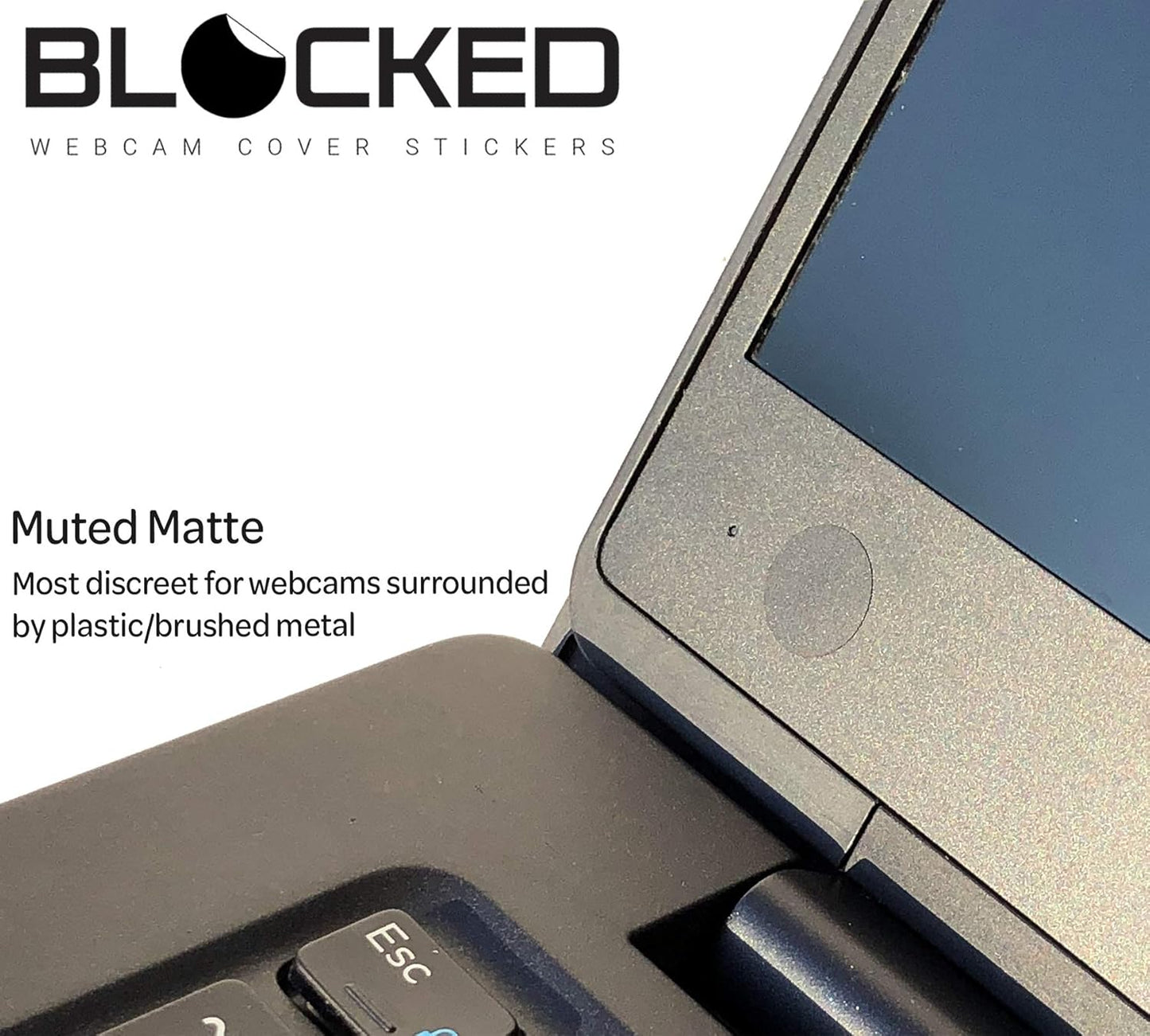 Stackable Webcam/Camera Vinyl Covers | 57 Low-Tack Restickable Webcam Sticker | 3-Sizes | Black 57-Pack (Muted Matte)