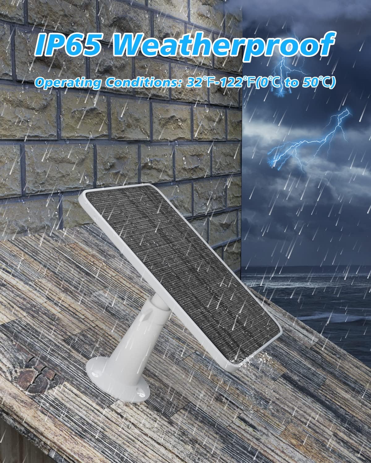 Arlo Solar Panel Charger Compatible with Pro 5S/4/3/3 Floodlight/Ultra/2, 6V 4.5W Solar Panels IP65 Weatherproof w/ 9.8ft Charging Cable, Adjustable Wall Mount, 4 Pack