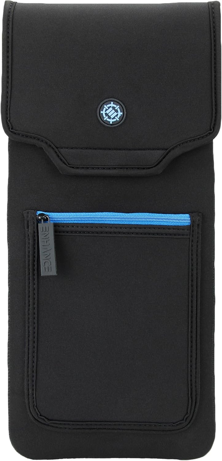 ENHANCE Keyboard Sleeve Travel Case for TKL Tenkeyless Compact Tournament eSports Gaming Keyboards (up to 15 Inches) - Rugged Neoprene Construction , Zipper Mouse Storage and Cable Storage Pouch
