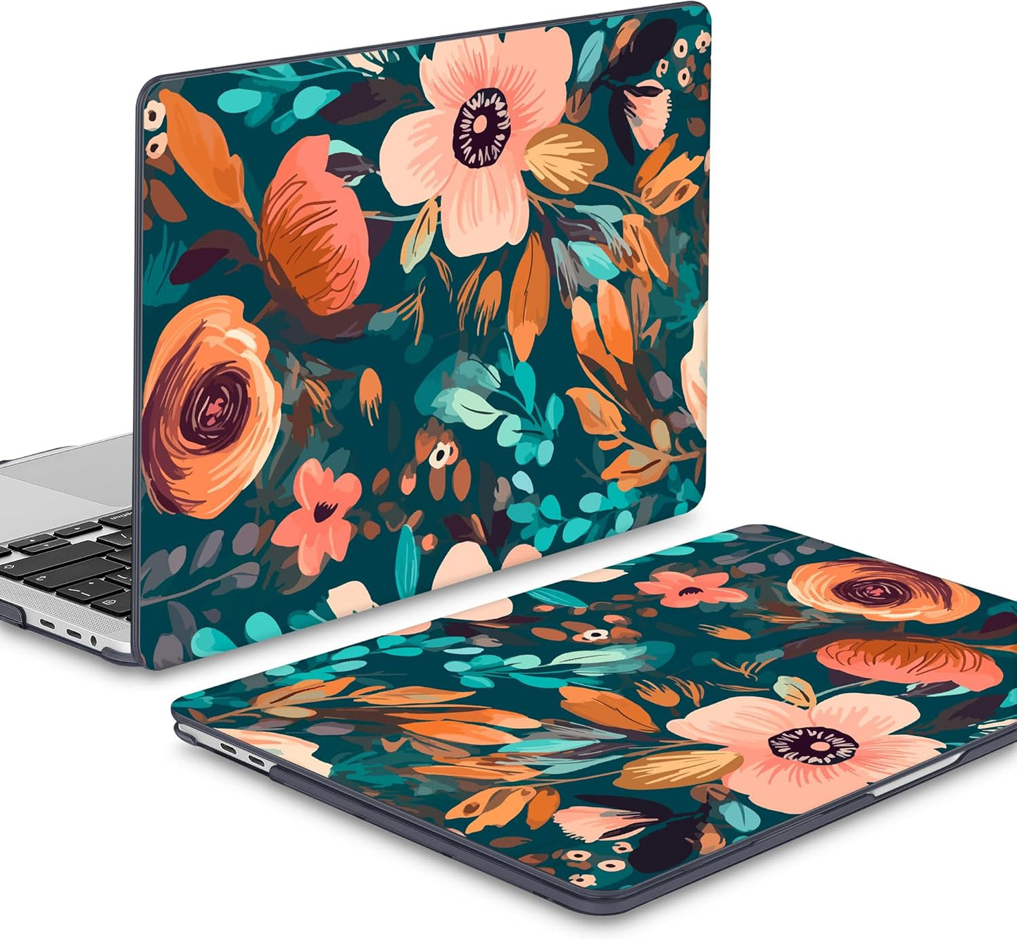 Mektron Case for MacBook Pro 16 Inch A2141 Cover 2019 Release 16" with Liquid Retina Display/Touch ID, Plastic Hard Shell with Keyboard Skin & Screen Protector & Dust Plug, Abstract Florals