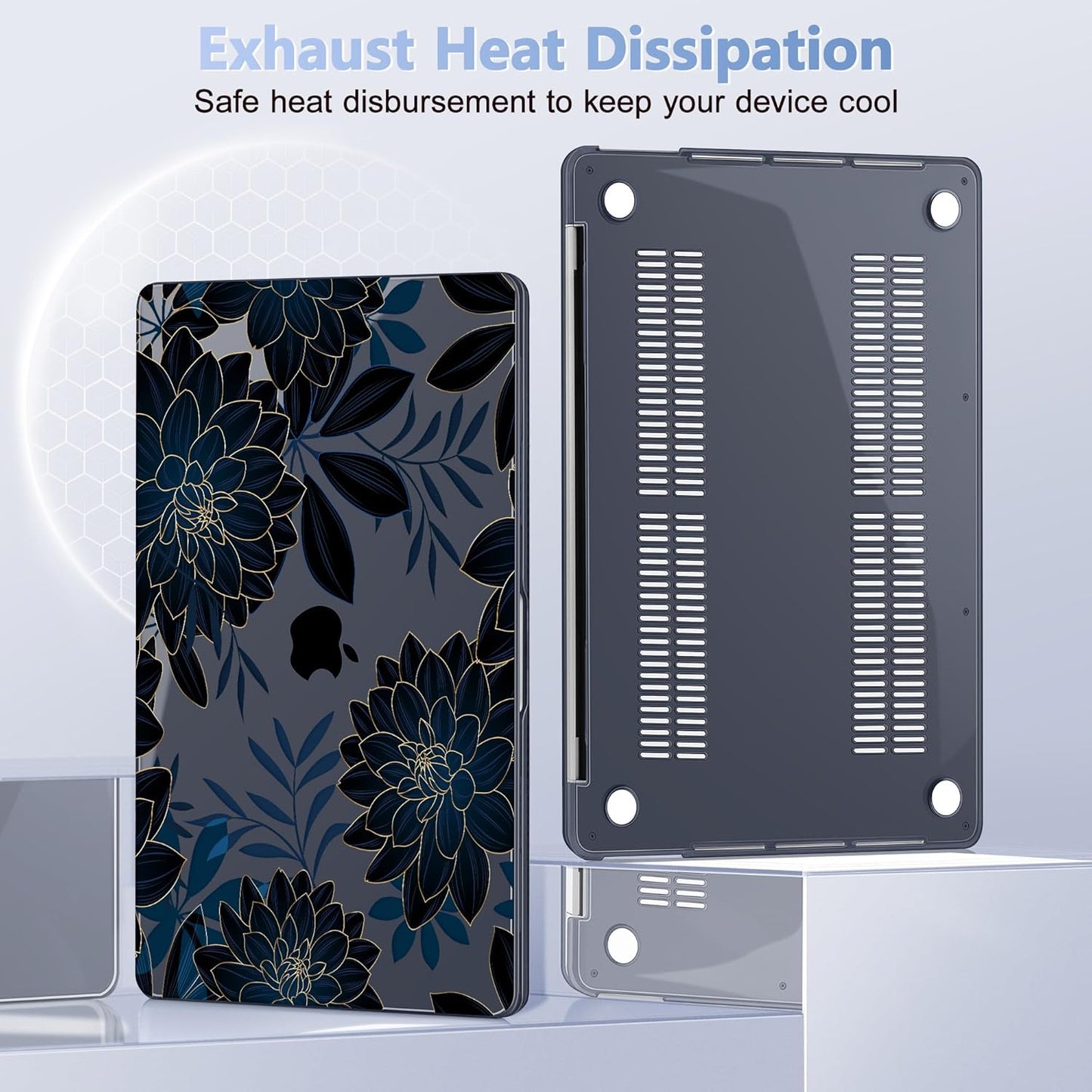 May Chen for MacBook Pro 13 inch Case 2022 2021 2020 Release A2338 M2 M1 A2289 A2251, Plastic Crystal Hard Shell Case Cover for MacBook Pro 13 inch Touch Bar Fits Touch ID, Luxury Dahlia