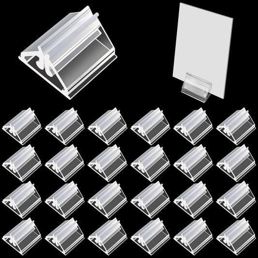 120 PCS Plastic Game Card Stands Blank Board Markers Holder for Price Tags Menus Labels Party Favor Supplies Transparent