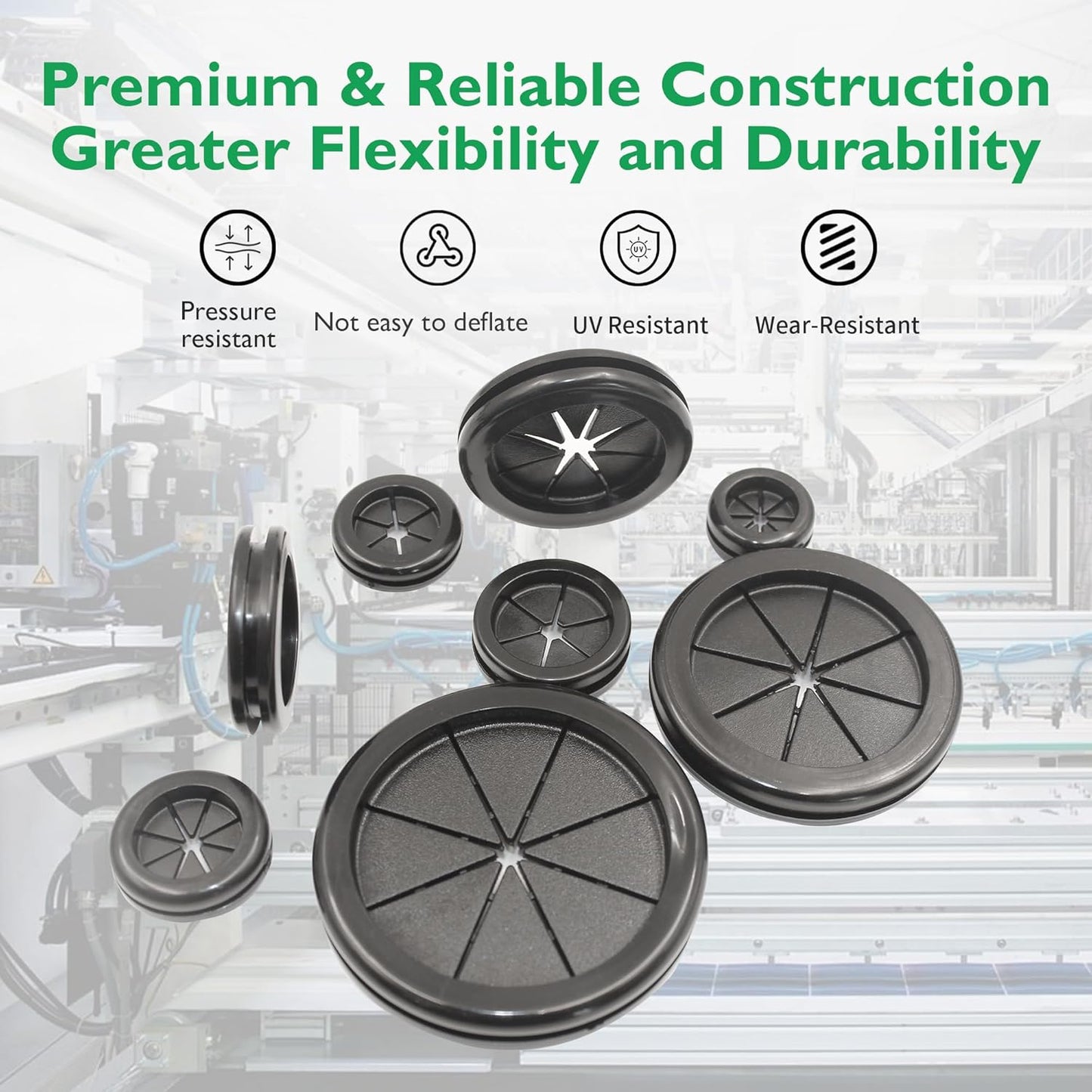 3/4 inch Rubber Grommets for Wiring, 5/8 Inch ID, Firewall Grommets Automotive Cable Cords Hoses Protection, Double-Sided Rubber Plugs for Round Holes, 25 Pcs, 16x20 mm