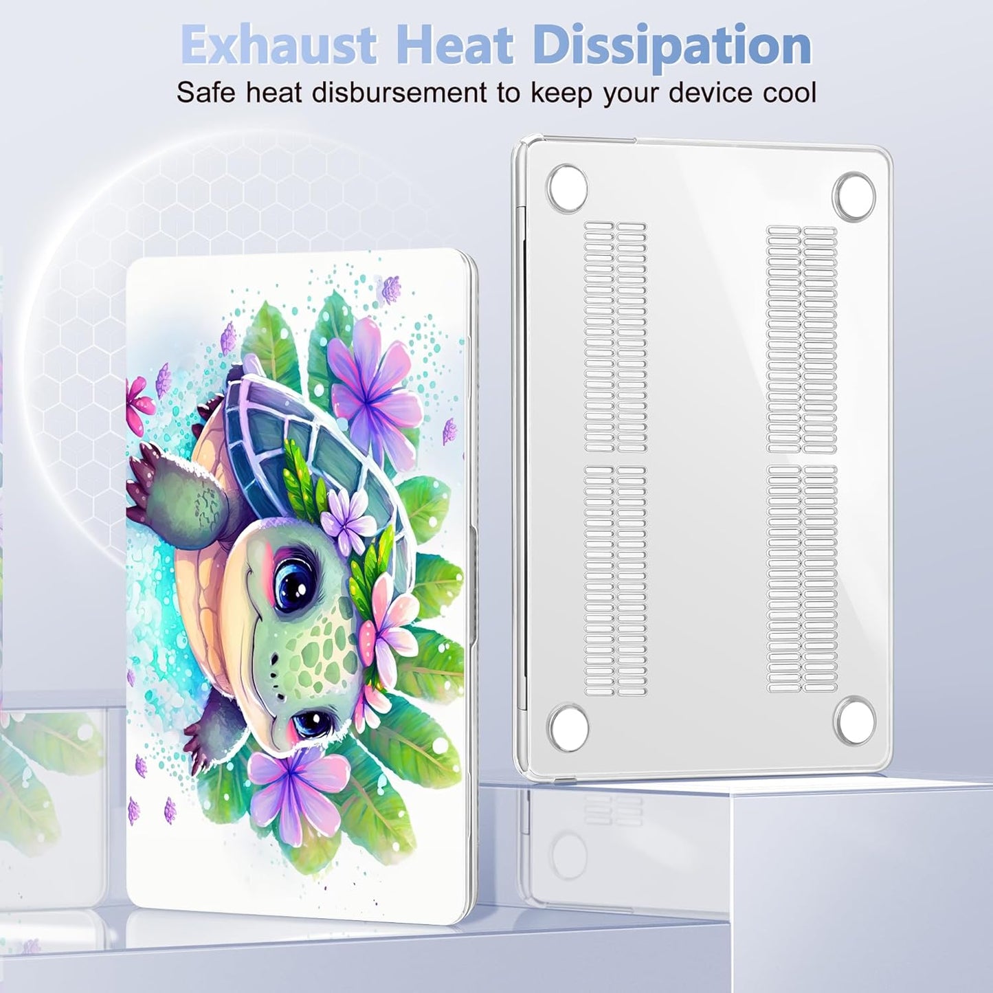 Case for MacBook Air 15 Inch 2025 2024 2023 Release M4 A3241 M3 A3114 M2 A2941, Hard Shell with Screen Protector & Keyboard Cover, Compatible with Touch ID, Tortoise