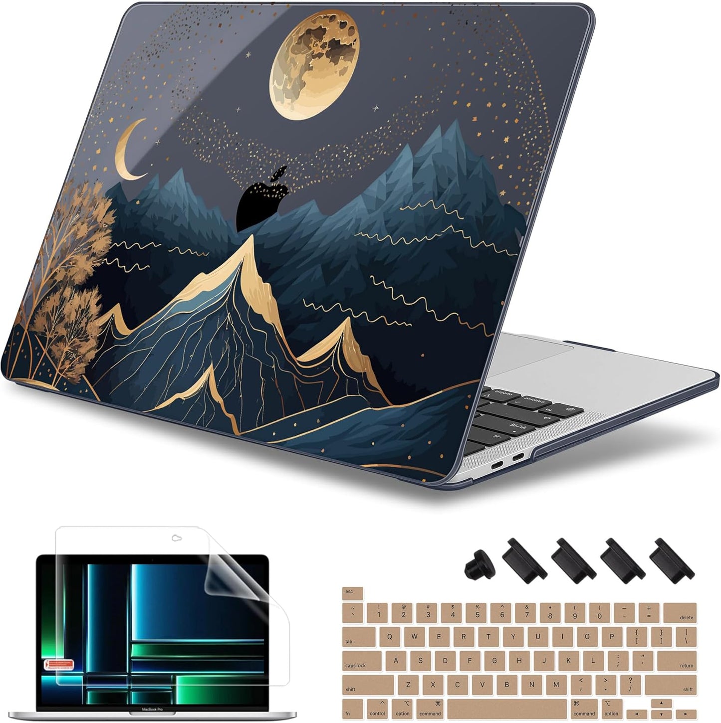 May Chen Compatible with MacBook Pro 13 inch Case with Touch Bar 2022 2021 2020 Release A2338 M1/M2 A2251 A2289, Plastic Hard Shell Case with Keyboard Cover, Traditional