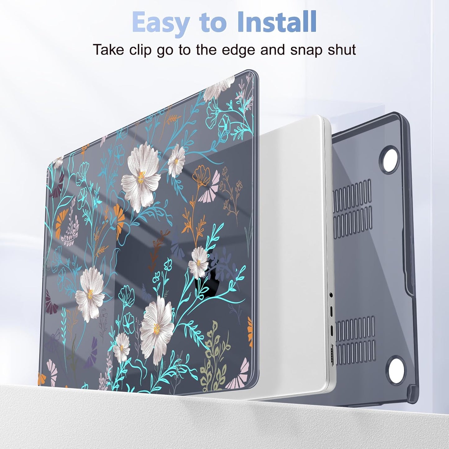 for MacBook Pro 16 inch Case 2021 2022 2023 2024 Release A3186 A3403 M4 A2991 M3 A2780 M2 A2485 M1 Pro/Max, Hard Shell Case with Screen Protector & Keyboard Cover, Rustic Flowers
