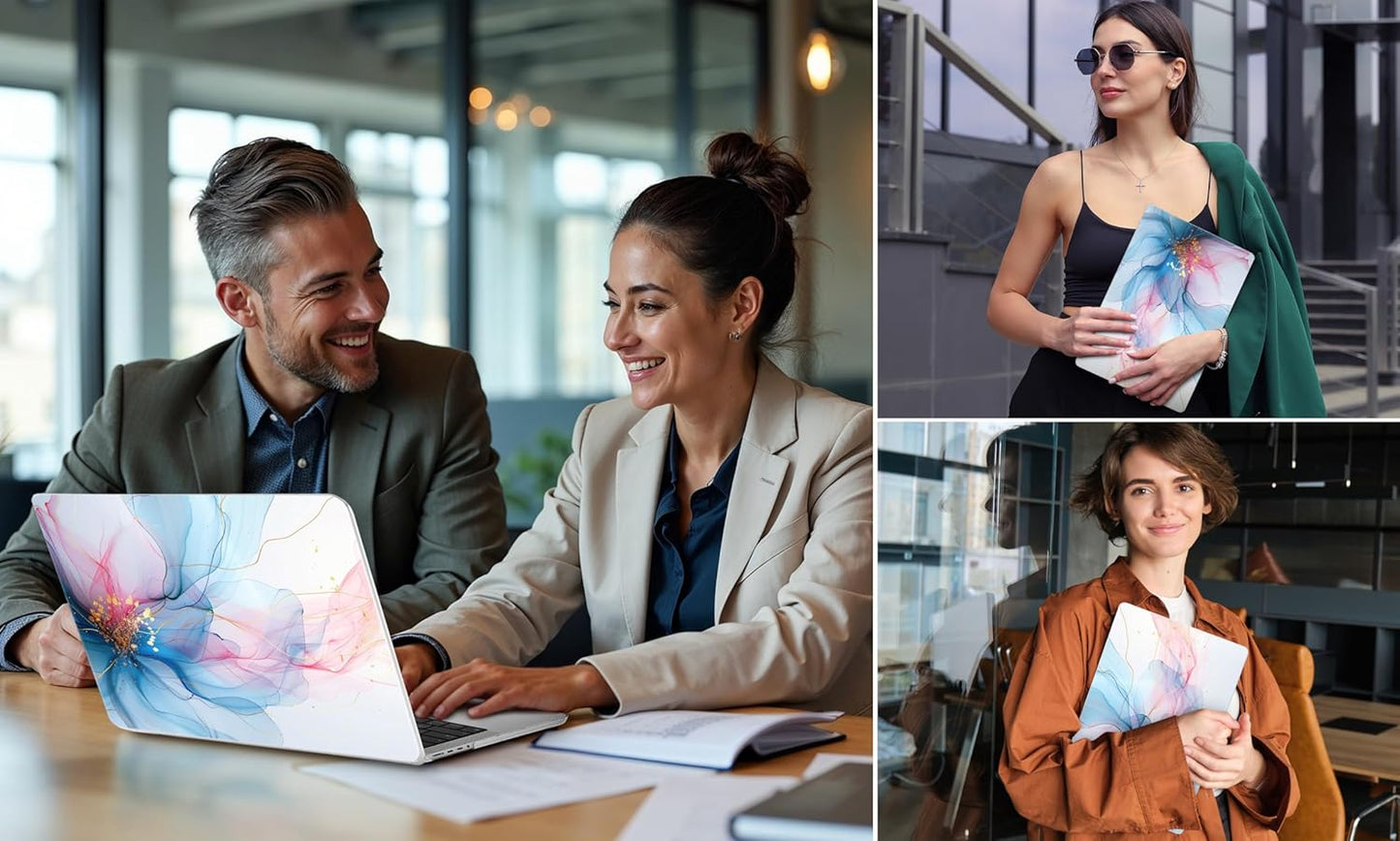 DONGKE for M4 MacBook Pro 16 Inch Case 2024 2023 2021 A3403 A3186 M3 A2991 M2 A2780 M1 A2485 Pro/Max Chip, Plastic Hard Shell Case & Keyboard Cover for Mac Pro 16 with Touch ID, Soft Flowing Colors