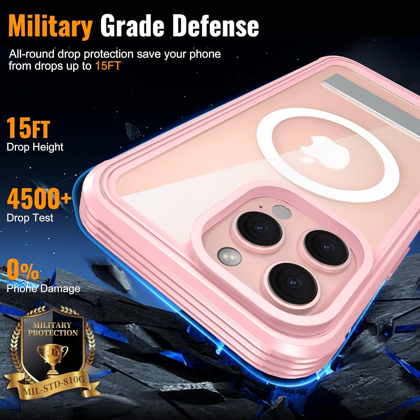 360° Protection Magnetic for iPhone 16 Pro Case Built-in 9H Privacy Screen Protector & Metal Stand[Fit for Magsafe][Anti-Spy][Lens Protector] Heavy Duty Shockproof Phone Case for iPhone 16 Pro