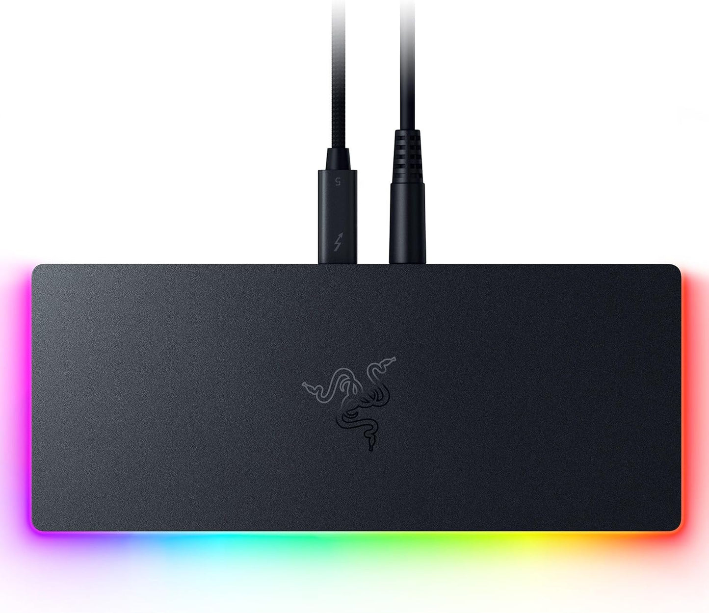 Razer Thunderbolt 5 Dock Chroma: 10 Ports w/M.2 Storage Slot - Triple 4K Displays at 144 Hz or Single 8K at 60 Hz - Thunderbolt Share Enabled - 140W Power Delivery - Connect 3 TB5 Devices - Black