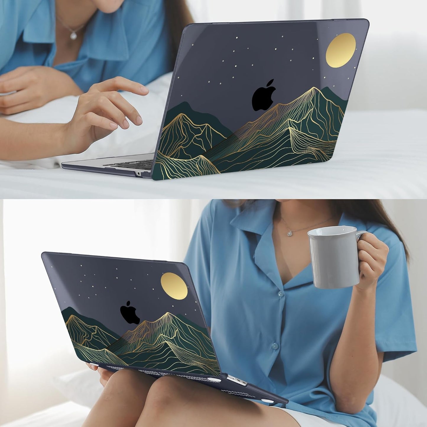 Mektron for 2025 M4 MacBook Air 13.6 Inch A3240 Case Fits 2023 A2681 M2 2024 A3113 M3 Chip with Liquid Retina Display, Printed Plastic Hard Shell Cover for MacBook Air 13.6", Abstract Mountain C112