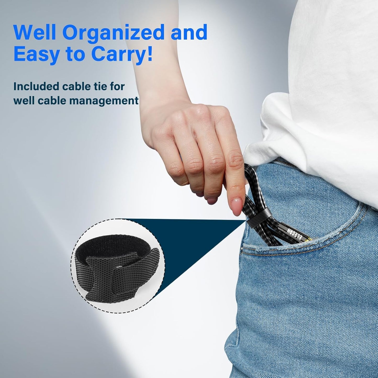 Elecan Headphone Extension Cable 20 Ft, 1/8 Inch 3.5 MM AUX Cord Wire Male to Female, Hi-Fi Sound Thin&Slim Braided TRS Stereo Audio Beats Cable Extender for Car,Home Stereos, Speaker,Phones