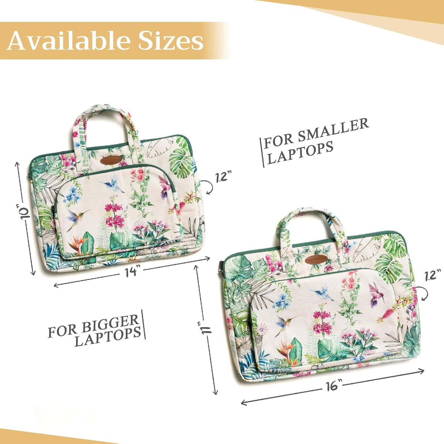 Maison d'Hermine Laptop bag with front pocket Stain and water repellent Cotton canvas