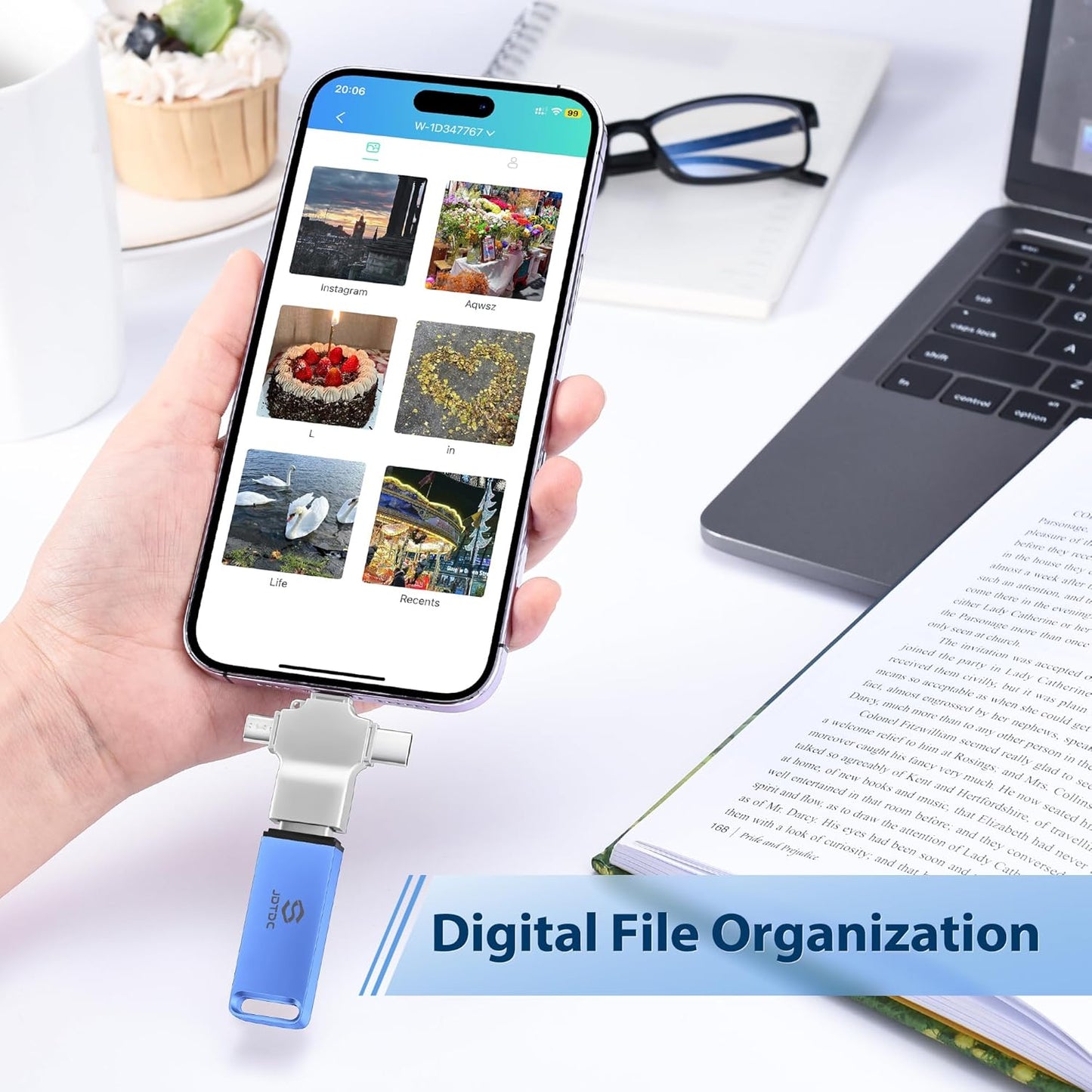 256GB Auto Backup-Photo-Stick-Flash-Drive for All Device Picture-Stick-for-Photo Secure Photo Video Backup Device Photo-Saver-Stick-iPhone-Picture-Backup Android-Photo-Storage-Stick iPad-Backup-Drive