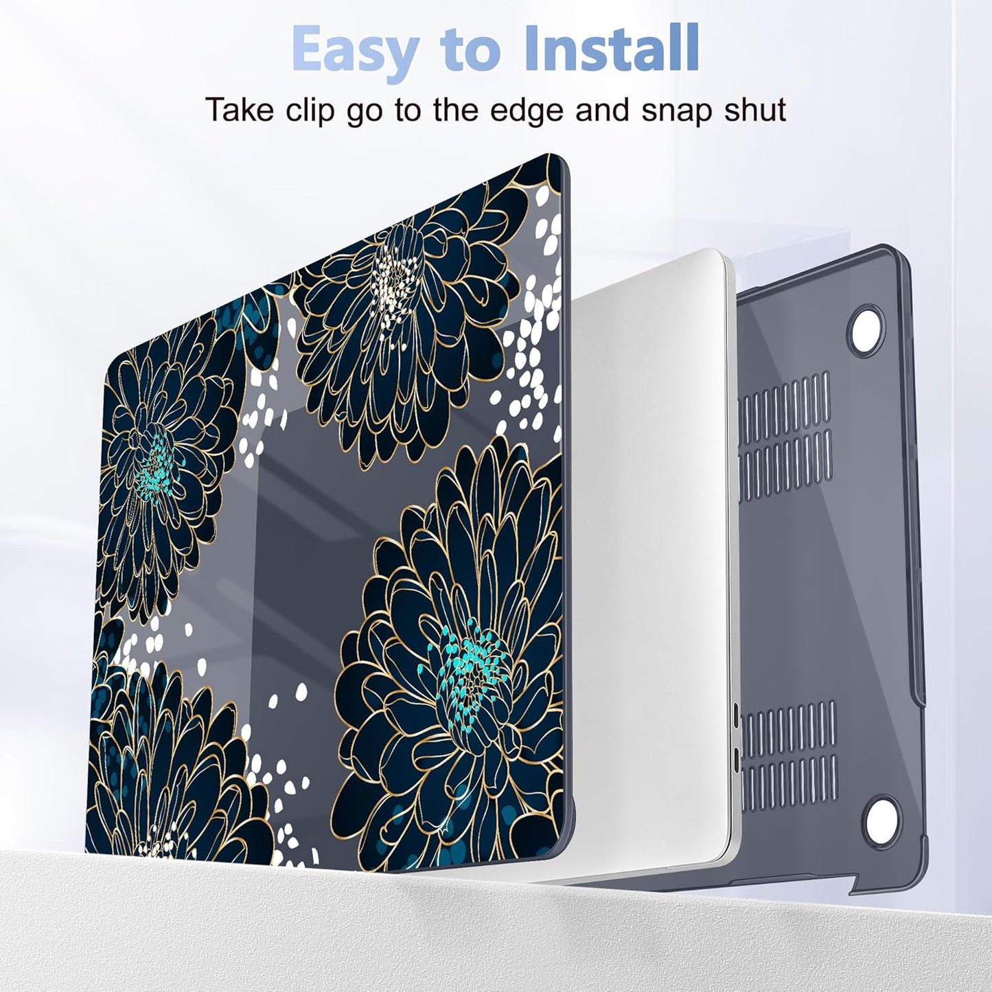 for MacBook Pro 16 inch Case 2019 2020 Release Model A2141, Plastic Hard Shell Cover with Keyboard Cover & Screen Protector for MacBook Pro 16 inch with Touch Bar & Touch ID, Luxury Floral