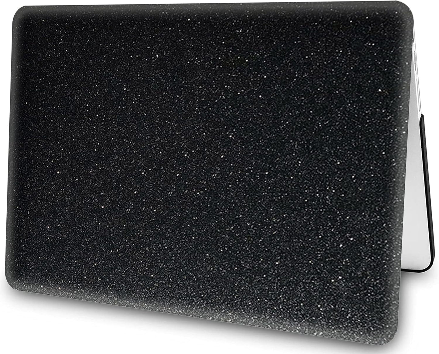 Compatible with MacBook Air 13 Inch Case 2017 2016 2015 2014 2013 2012 2011 2010 Release A1466/A1369, Shiny Plastic Hard Shell Case & Keyboard Cover,Glitter Black