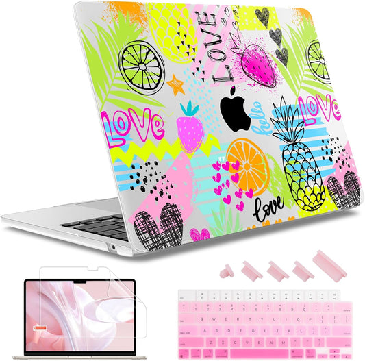 May Chen for MacBook Air 13.6 Inch Case 2025/2024/2023/2022 Release (Model A2681 A3113 A3240, M2 M3 M4 Chip) – Hard Shell Laptop Cover with Keyboard Cover & Screen Protector， Seamless Fruit