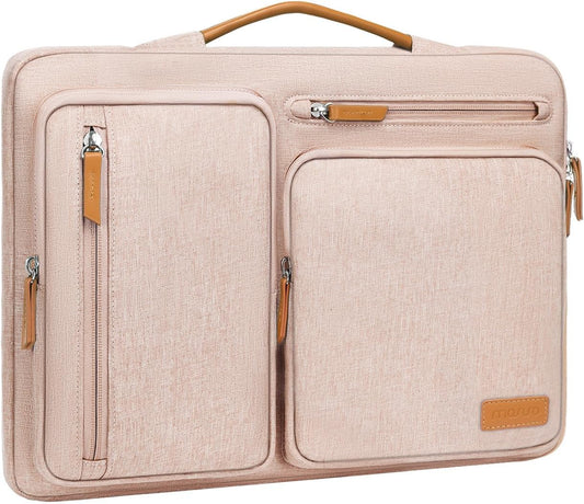 MOSISO 360 Protective Laptop Case 13.3 inch, 13-13.3 inch Laptop Sleeve Compatible with MacBook Air/Pro 13 / Pro 14,HP Dell Acer ASUS,Side Open Carrying Case with 4 Zipper Pockets&Handle, Khaki
