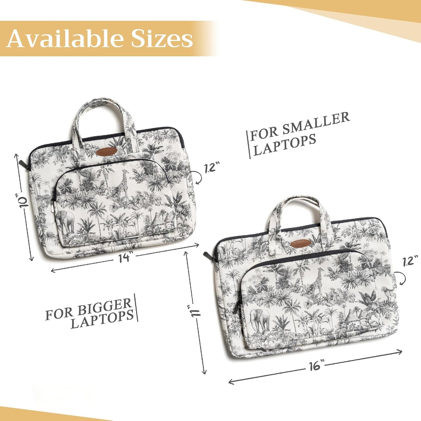 Maison d'Hermine Laptop bag with front pocket Stain and water repellent Cotton canvas