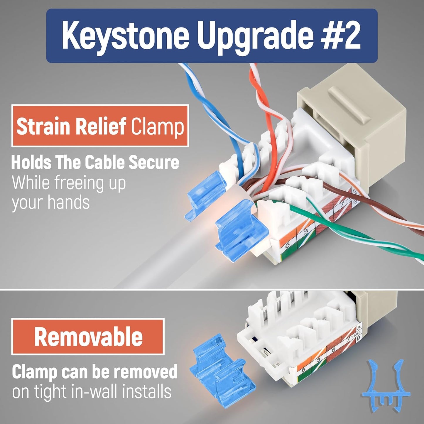 Everest 45° Angled RJ45 Cat5e Keystone Jacks 10-Pack in Ivory - Slim Profile Female RJ45 Connectors - Cat 5e Keystone Jack - Compatible with 45° Angled Speed Termination Tool - 45Term (B0BL3GS7ZY)