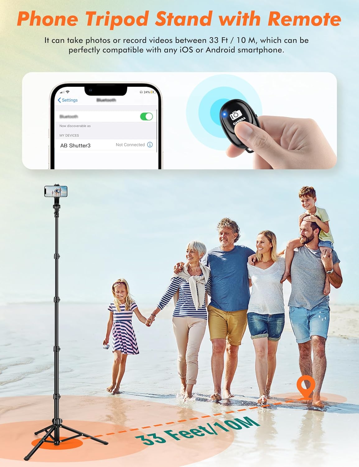 71" Tripod for iPhone, Phone Tripod Selfie Stick with Remote, Cell Phone Tripods & Tall Travel Tripods for Recording Video Selfies Photo, Compatible with iPhone 16 15 14 Pro Max 13 Android