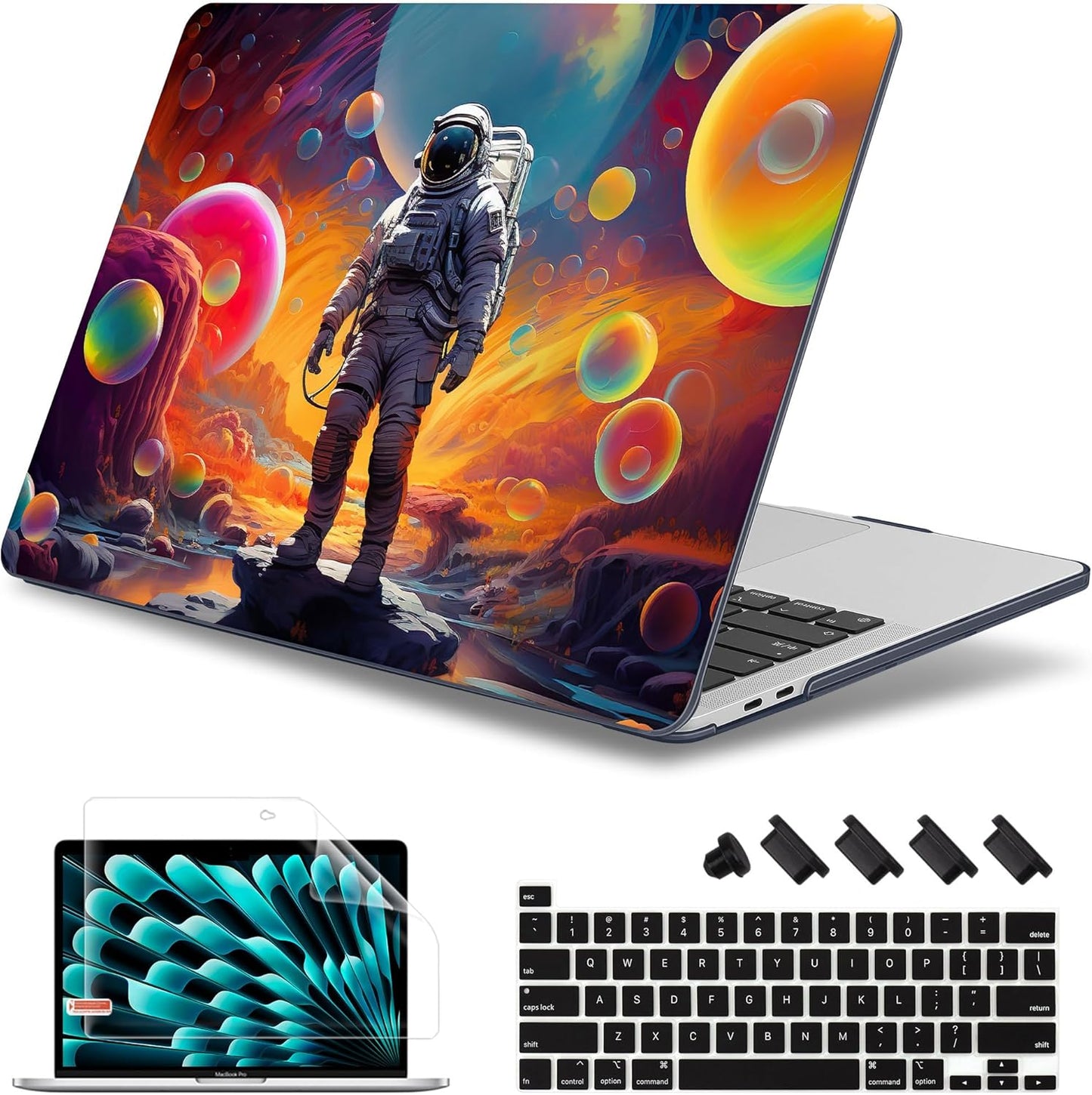 May Chen Compatible with MacBook Pro 13 inch Case 2022 2021 2020 Release Models A2338 M2 M1 A2251 A2289, Plastic Hard Shell Case for MacBook Pro 13 Inch with Touch Bar Fits Touch ID, Astronaut S929