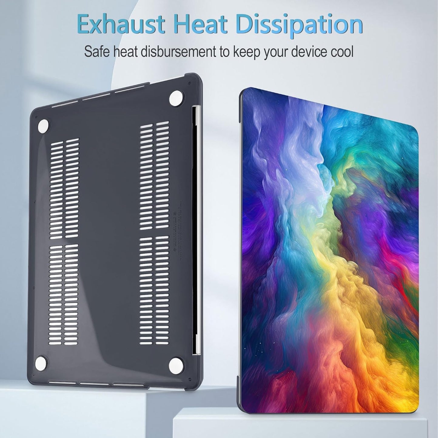 Mektron for MacBook Pro 13-inch Case 2022 2021 2020 Release A2338 M2 M1 A2289 A2251, Printed Plastic Hard Shell Cover for New MacBook Pro 13.3-inch Touch Bar Fits Touch ID，Rainbow Cosmic