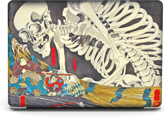 Berkin Arts Compatible with MacBook Pro 13 inch Cover, 2022-2016 Release A1706/A1989/A2159 with Keyboard Cover & Screen Protector Feudal Japan Art (The Skeleton Specter by Kuniyoshi)