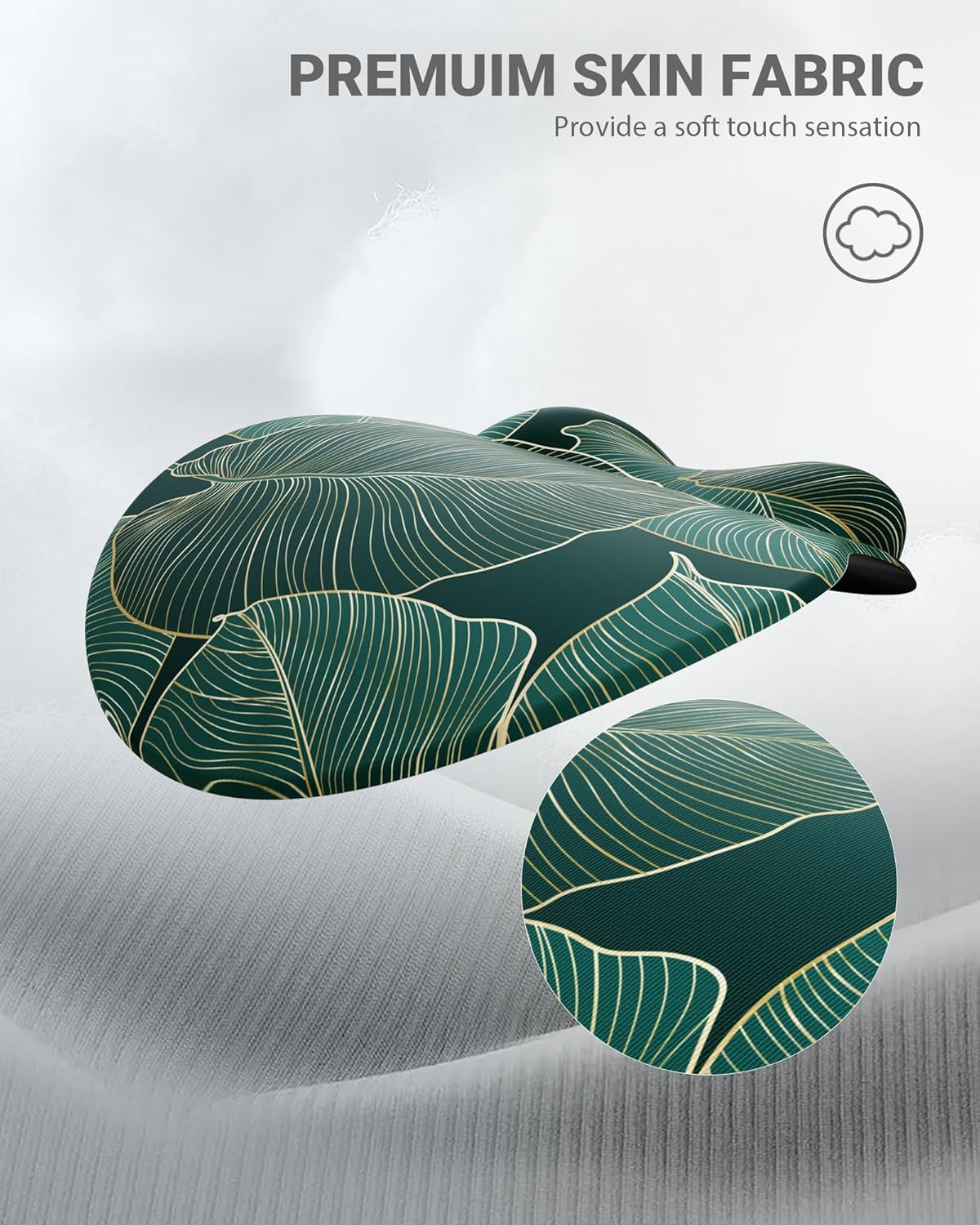 Ergonomic Mouse Pad Wrist Support, Comfortable Mouse Pad Wrist Rest, Relieve Wrist Pain Gel Mouse pad, Non-Slip Rubber Base Mousepad for Laptop, Computer(Green Leaf)