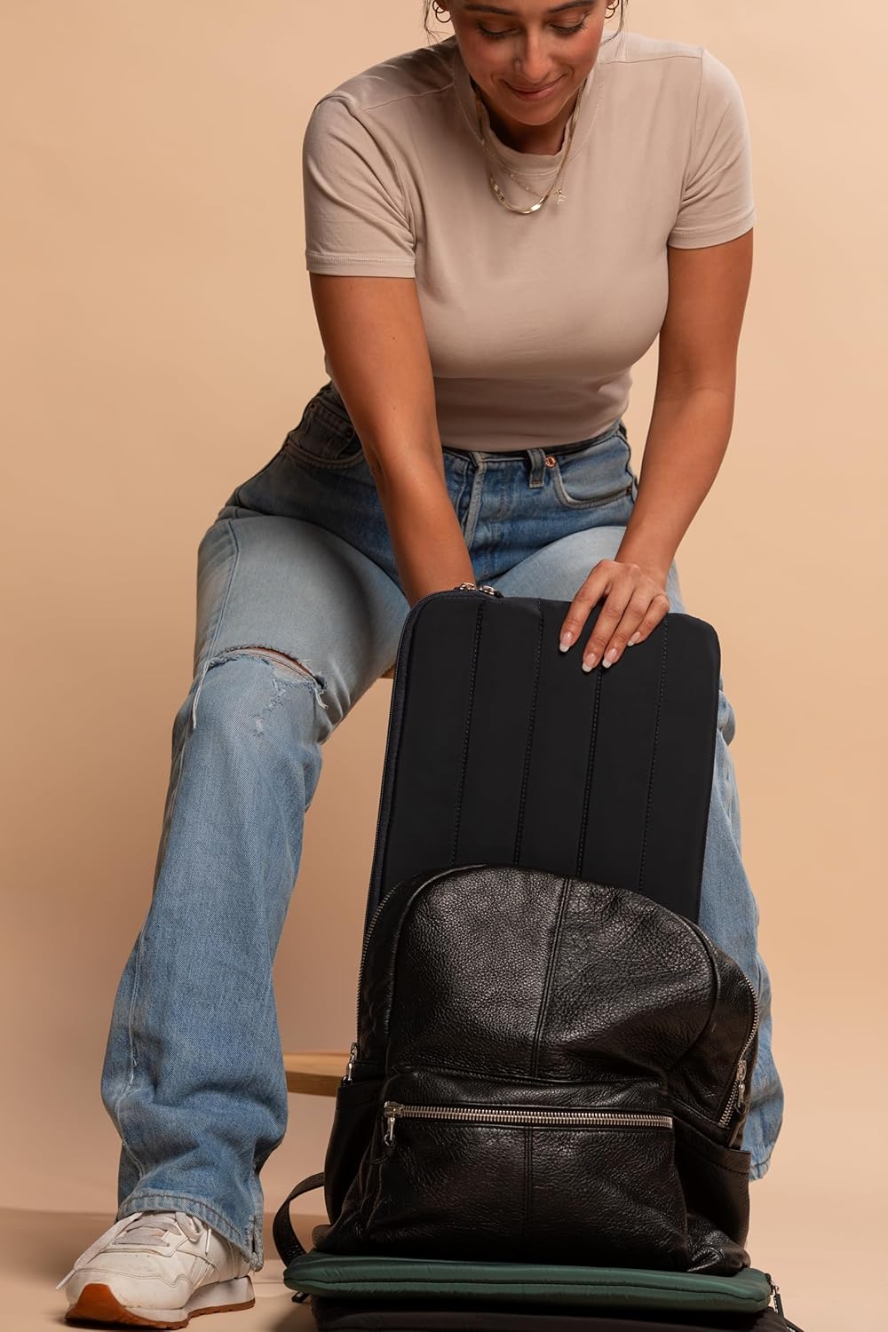 ANECDOTE Laptop Case 13-14 Inch – A Perfect Laptop Sleeve That is Compatible with MacBook Air/Pro and iPad Pro 12.9 – Fits in Your Bag, Made of 100% Nylon with Aesthetic Design (Black)