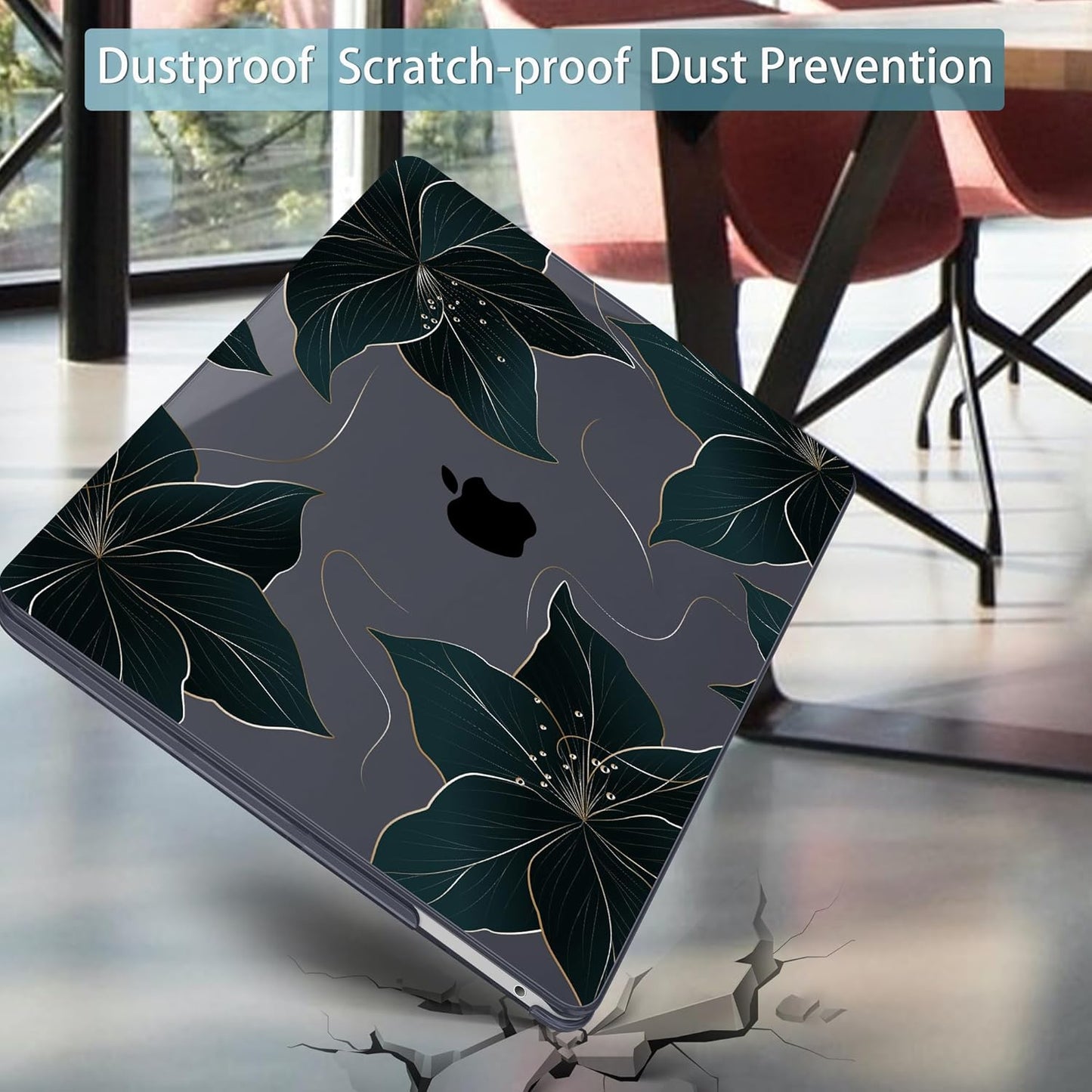 Mektron for MacBook Pro 13-inch Case 2022 2021 2020 Release A2338 M2 M1 A2289 A2251, Printed Plastic Hard Shell Cover for New MacBook Pro 13.3-inch Touch Bar Fits Touch ID，Floral C218