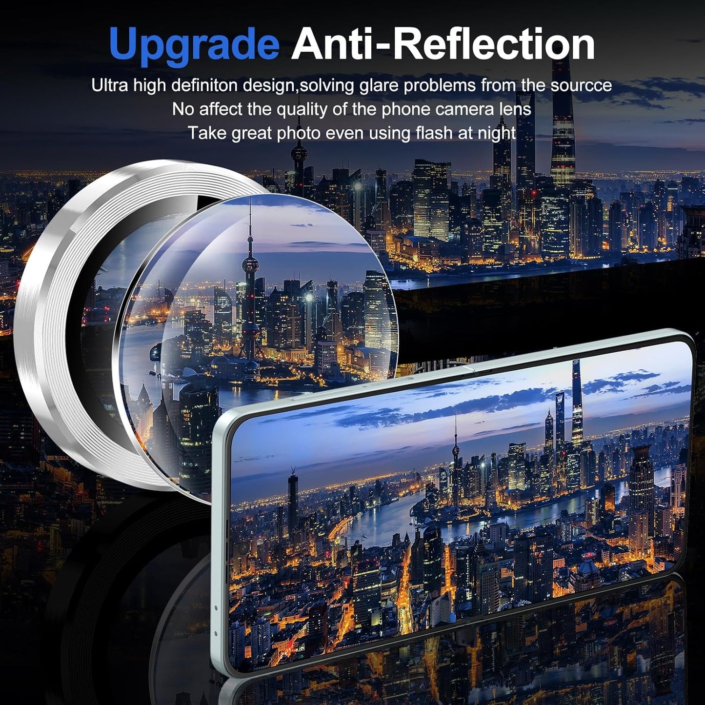 for Samsung Galaxy Z Flip 7 Camera Lens Protector, Individual Metal Ring Tempered Glass Lens Cover, [Strong Adsorption] Scratch Resistant Ultra-Thin HD Clear Lens Cover, 1 Set-Silvery