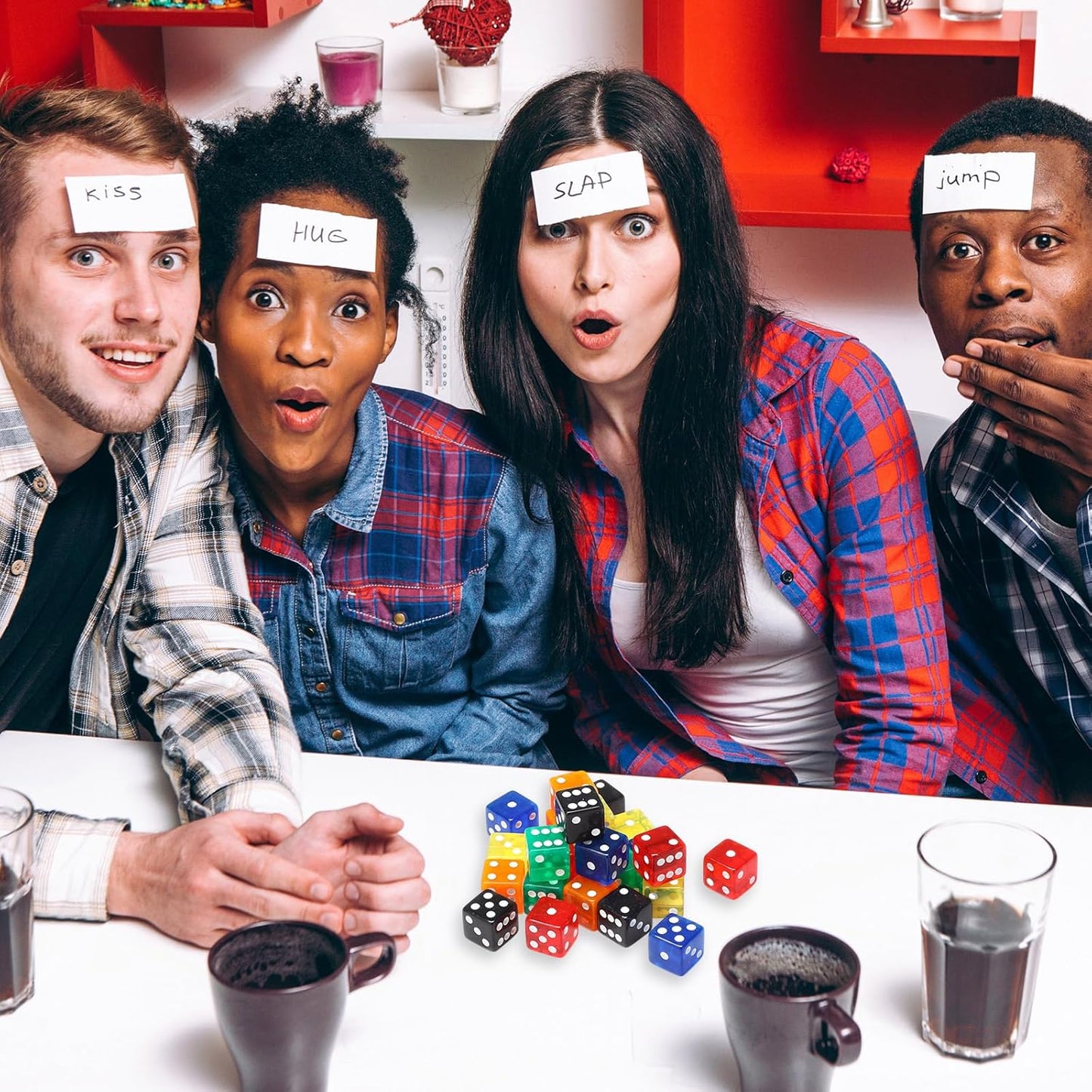 36 Piece 19 mm Casino Style Craps Dice Sets Acrylic and Translucent D6 Dice, Square W/Rounded Edge for Casino, Craps, Table Games and Board Games (Fashion Color)