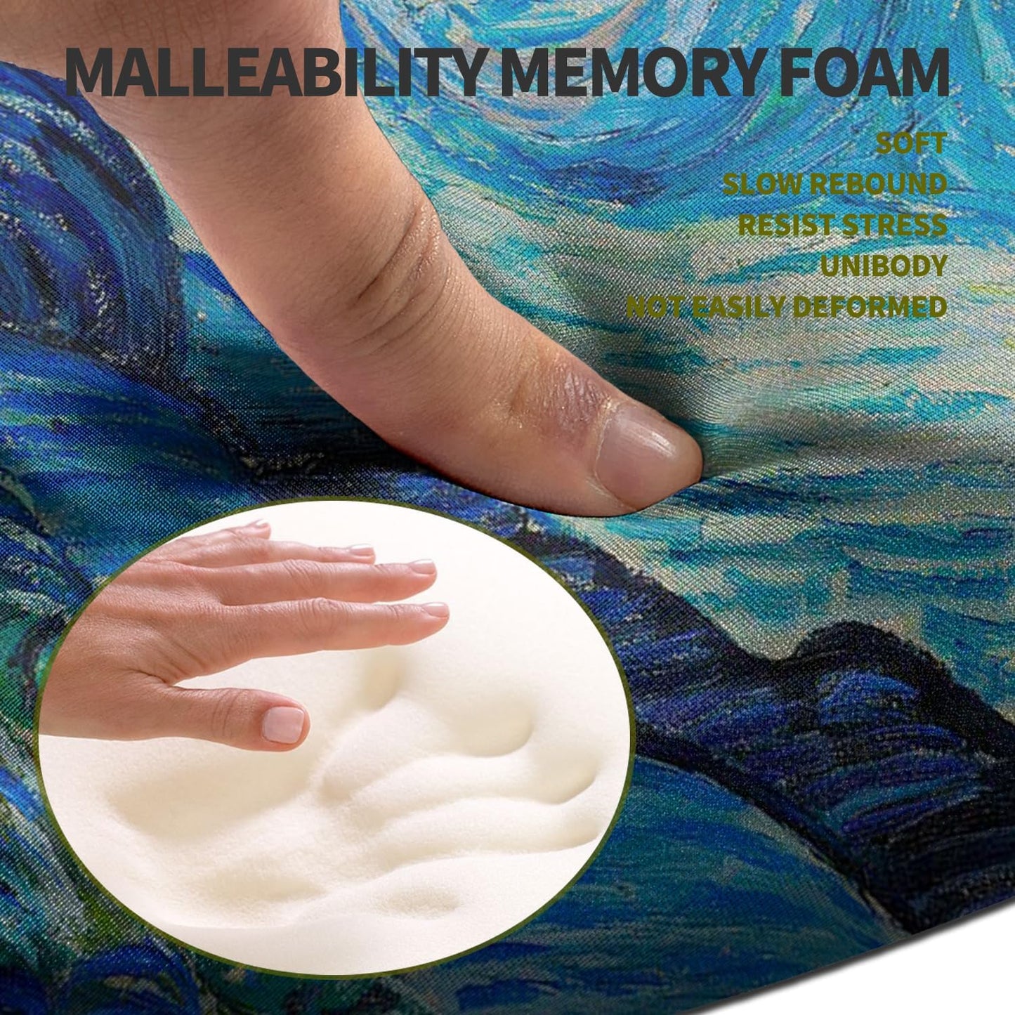 Hokafenle Ergonomic Mouse Pad Wrist Support, Terraced Slope Carpal Tunnel Wrist Pad for Mouse with Unibody Memory Foam, Wrist Rest Pain Relief Mousepad (Starry Night, 11.8x7.9 in)