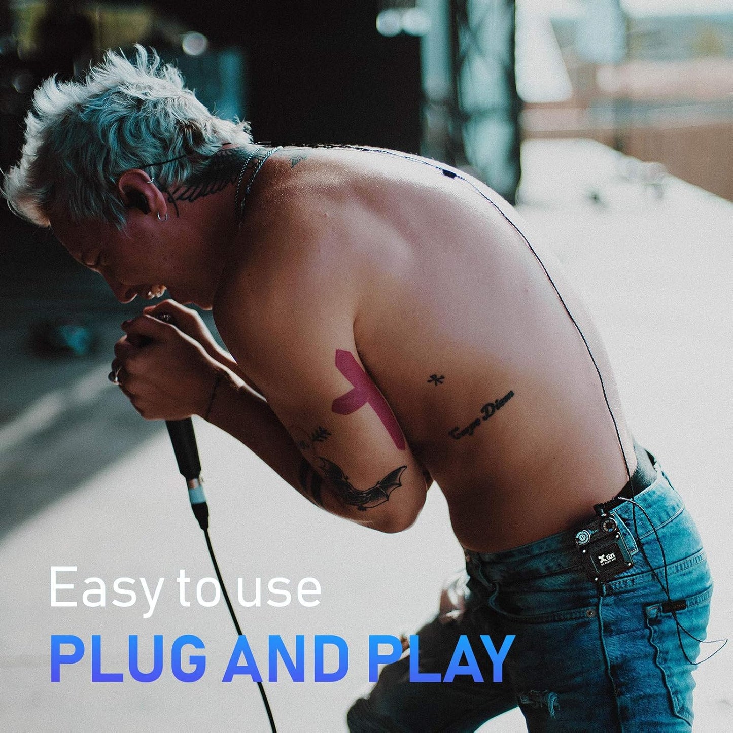 Xvive U4R4 Wireless in-Ear Monitor System 1 Transmitter and 4 Beltpack Receiver Personal IEM for Studio, Band Rehearsal,Live Performance