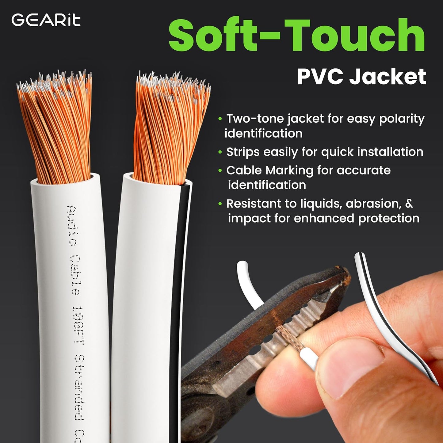 14AWG Speaker Wire, GearIT Pro Series 14 AWG Gauge Speaker Wire Cable (500 Feet / 152.4 Meters) Great Use for Home Theater Speakers and Car Speakers White