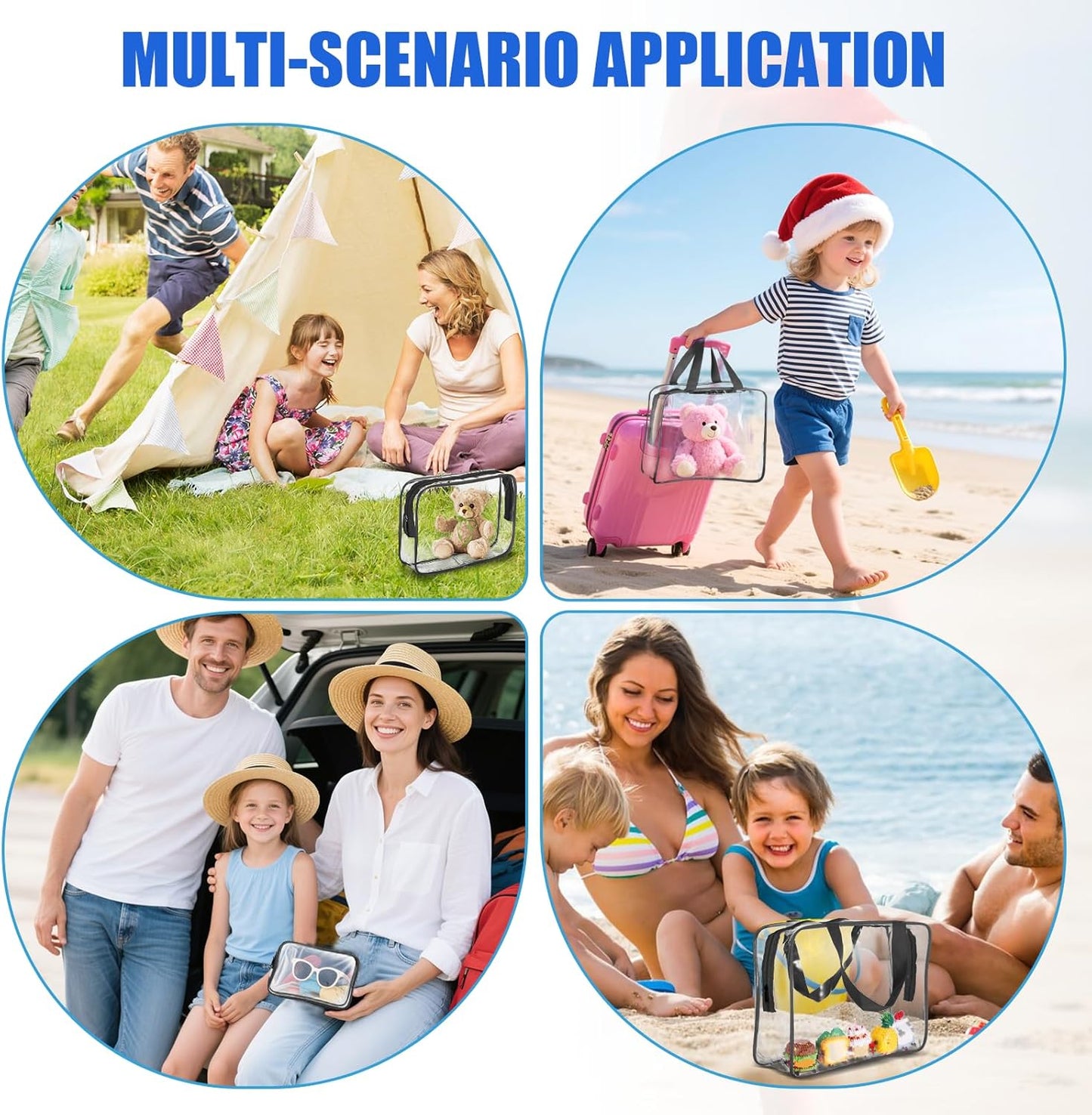 6 PCS Waterproof Toy Storage Bags With Zipper, Clear Toy Storage Organizer, Portable Organizer For Blocks, Puzzles, Books, Board Games, Clay(Black)