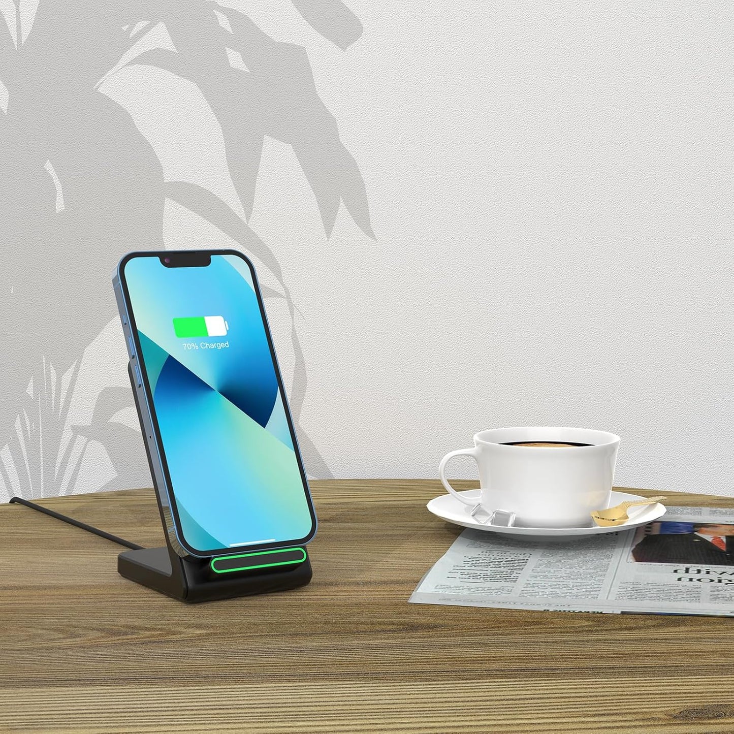 Fast Wireless Charger, 15W Wireless Charging Stand Compatible with Samsung Galaxy S24/S23/S22/S21/S20, for iPhone 16/15/14/13/12/11/XR/8, for Google Pixel 9 8 7,and More.